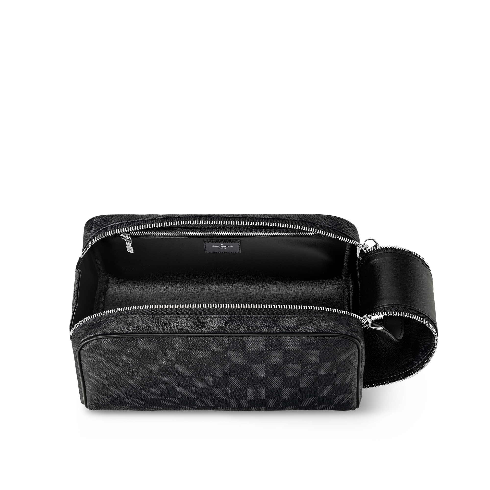 Dopp Kit Toilet Pouch Damier Graphite Canvas in Men