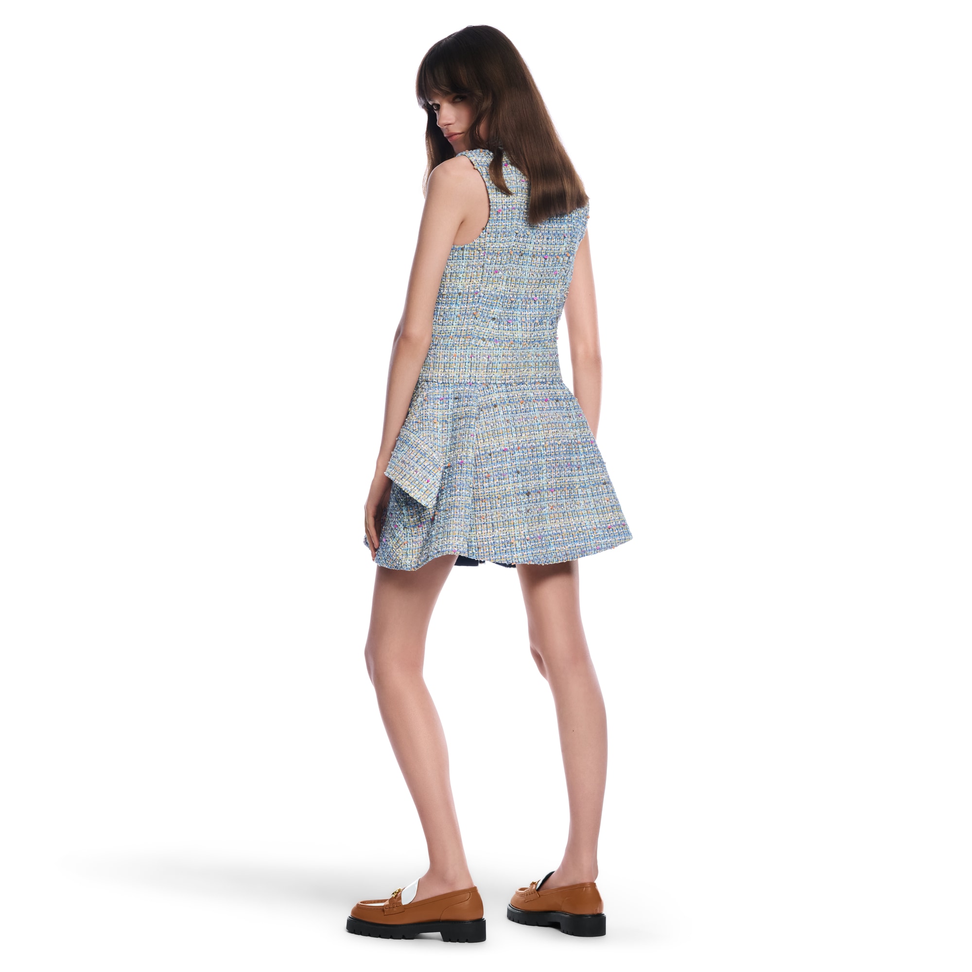 Double-Breasted Tweed Mini Dress  in Women