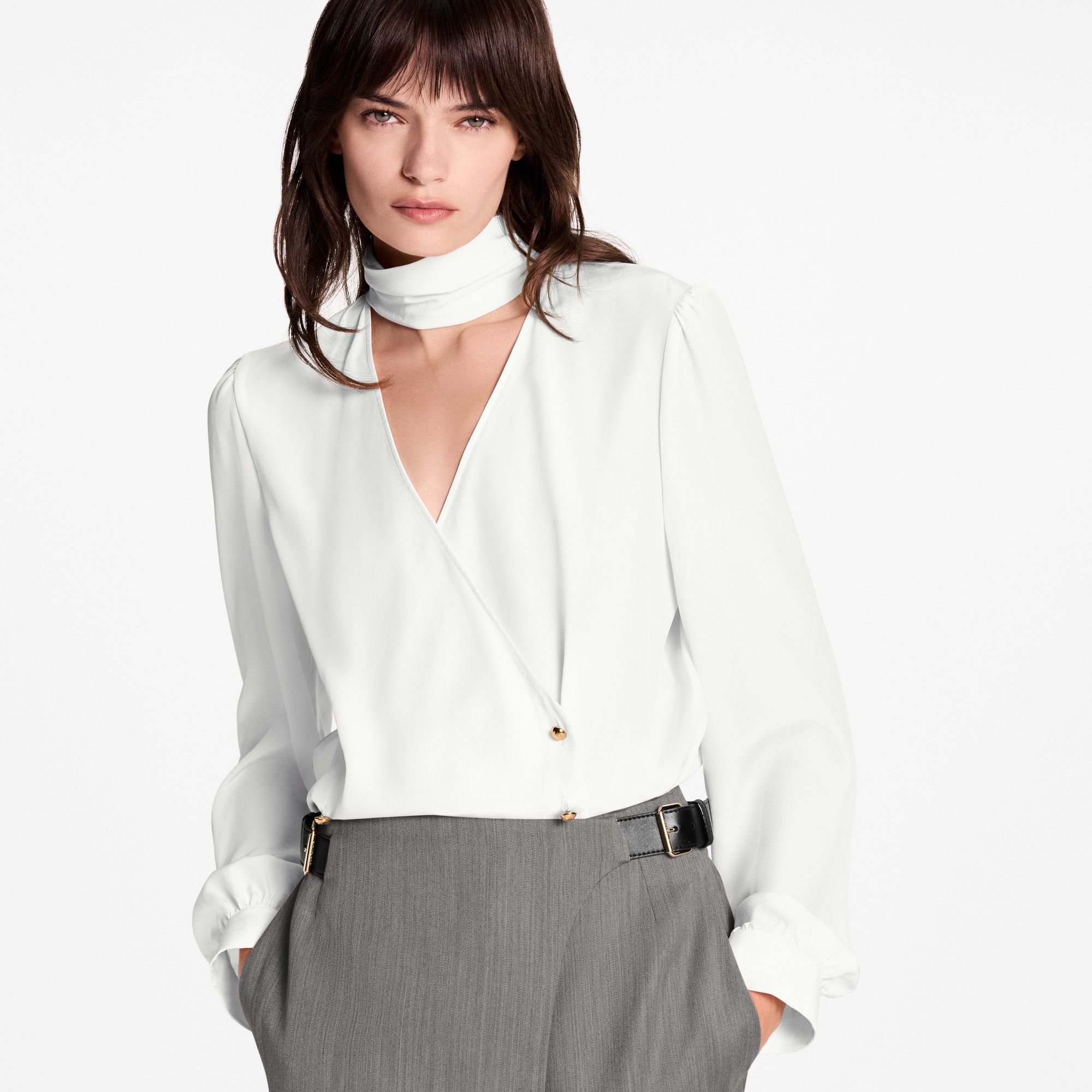 Double-Breasted Wrap Blouse  in Women