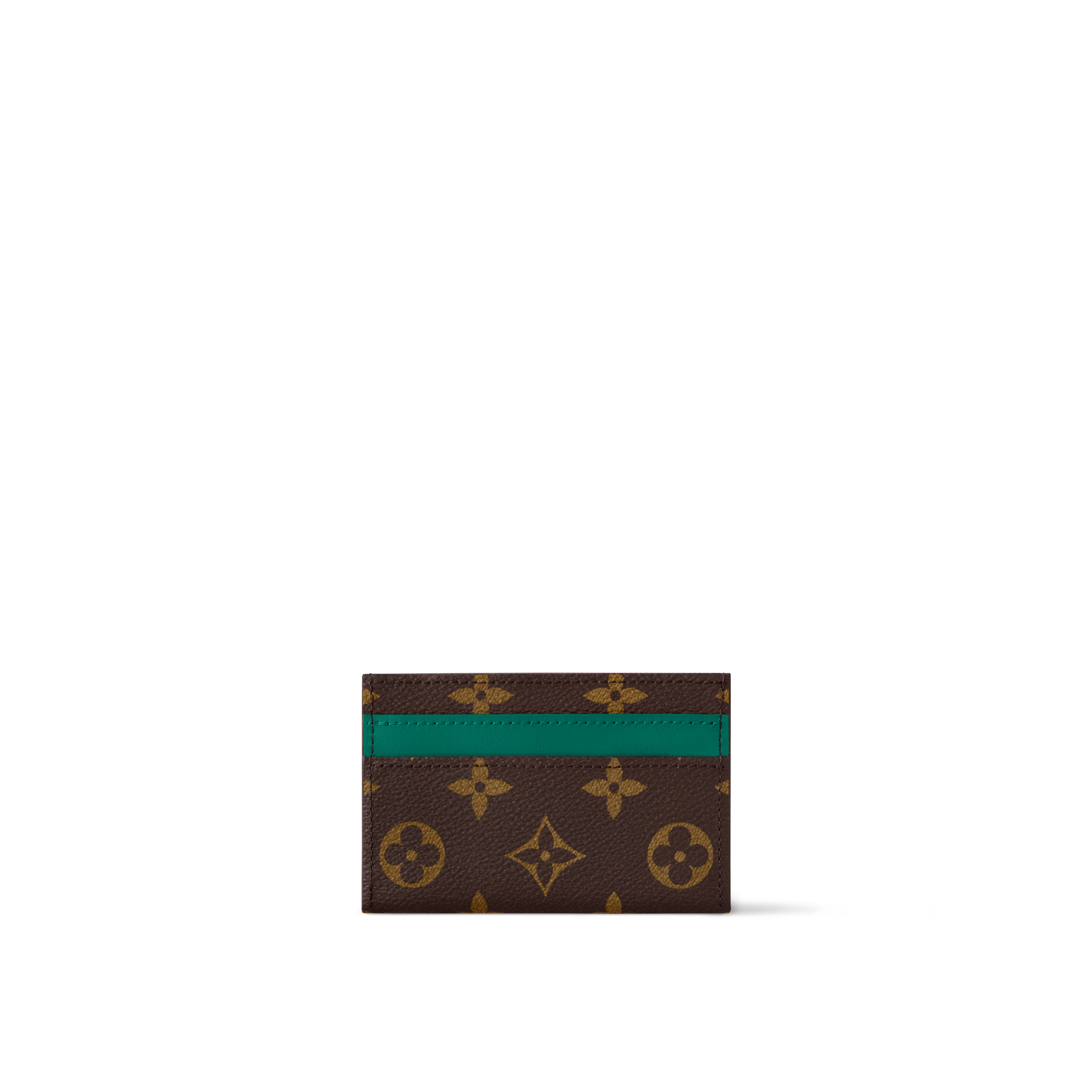 Double Card Holder Monogram Macassar Canvas in Women