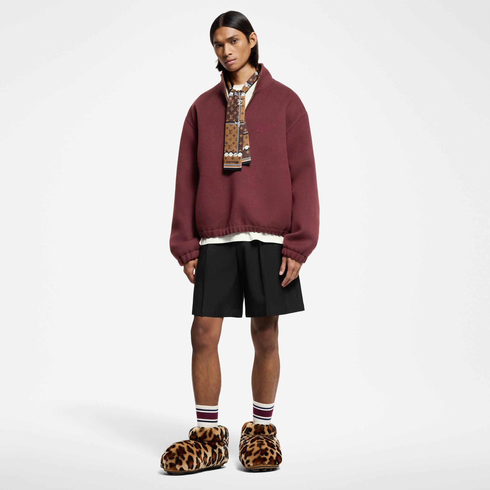 Double Face Wool-Silk Blend Pullover  in Men