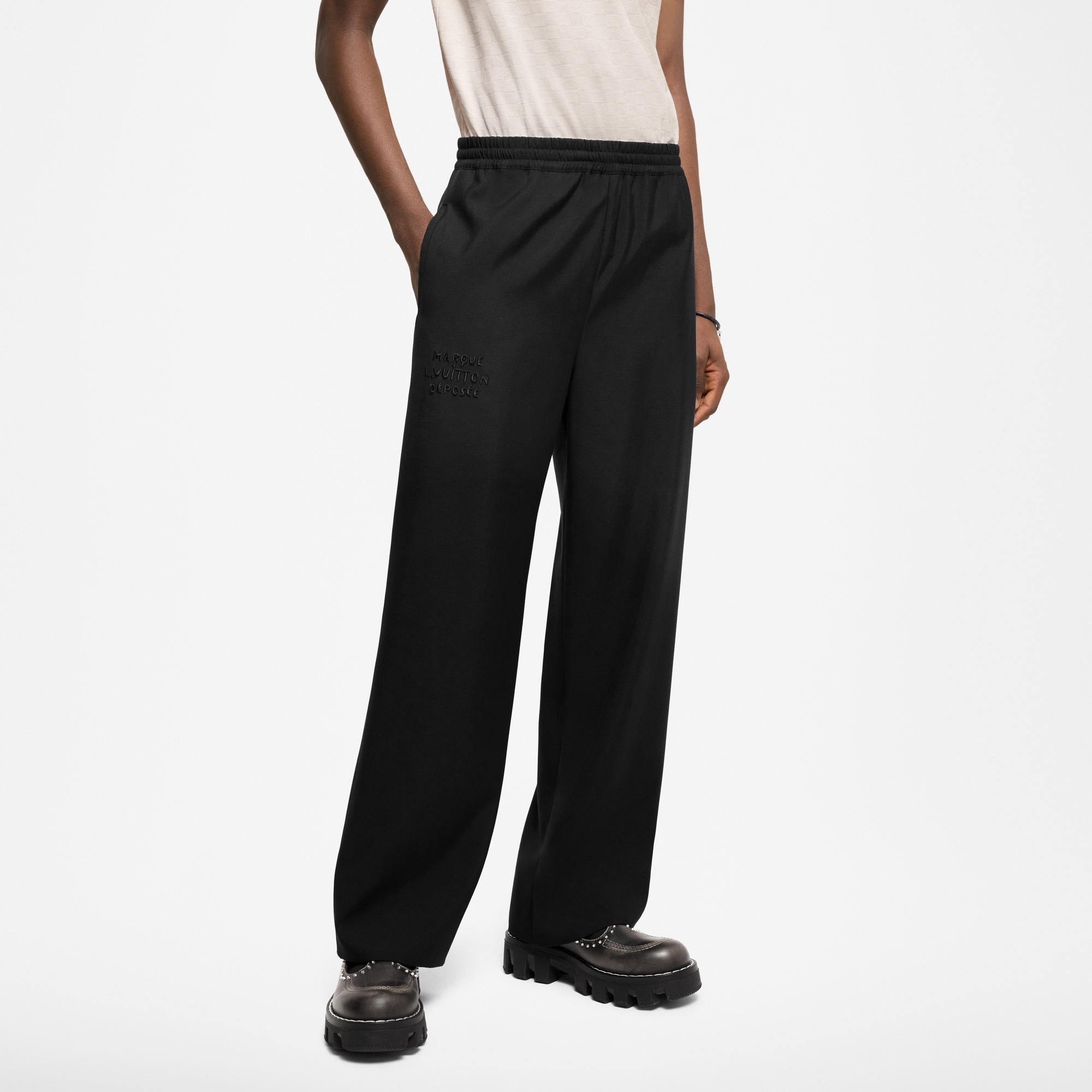 Drawstring Wool Pants  in Men