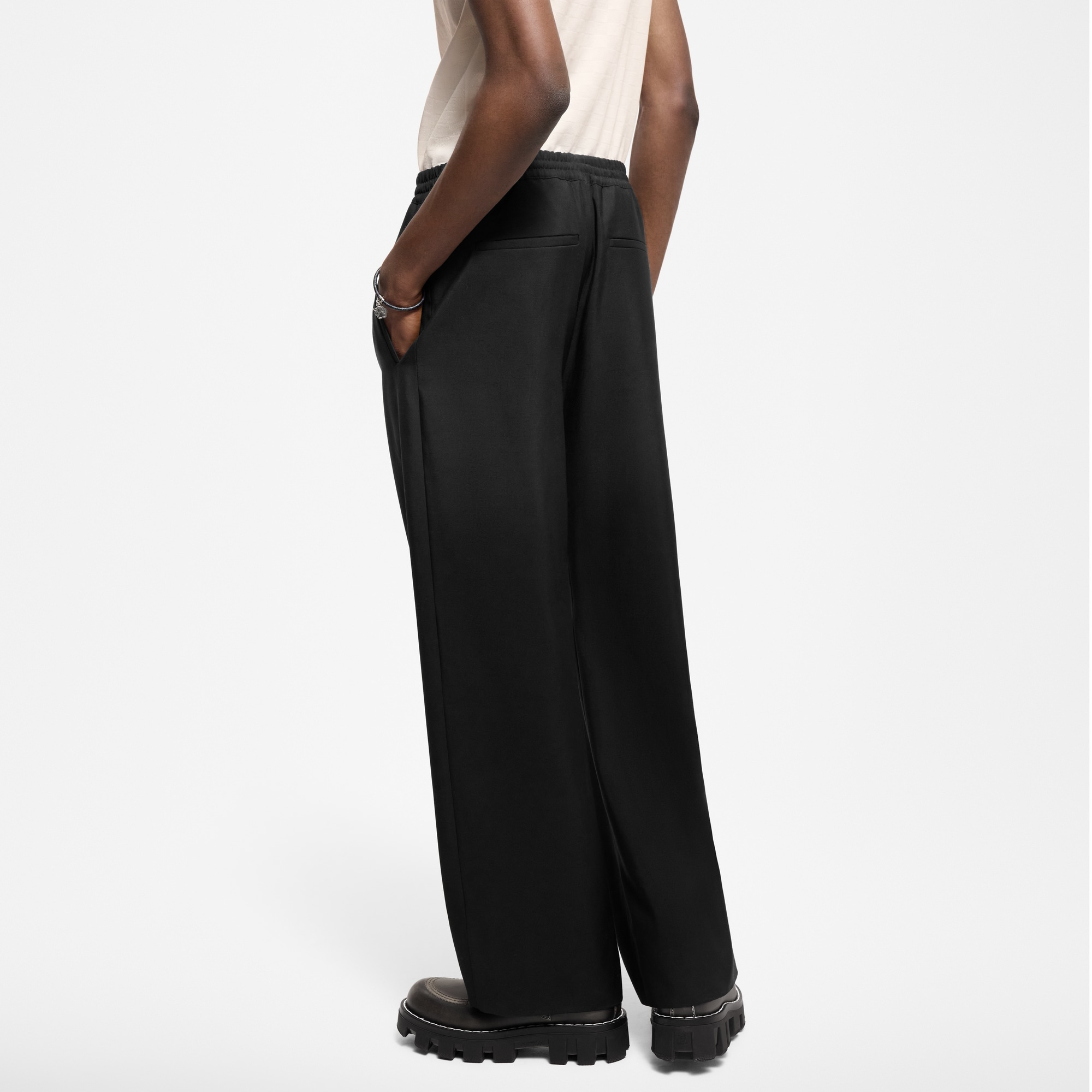 Drawstring Wool Pants  in Men