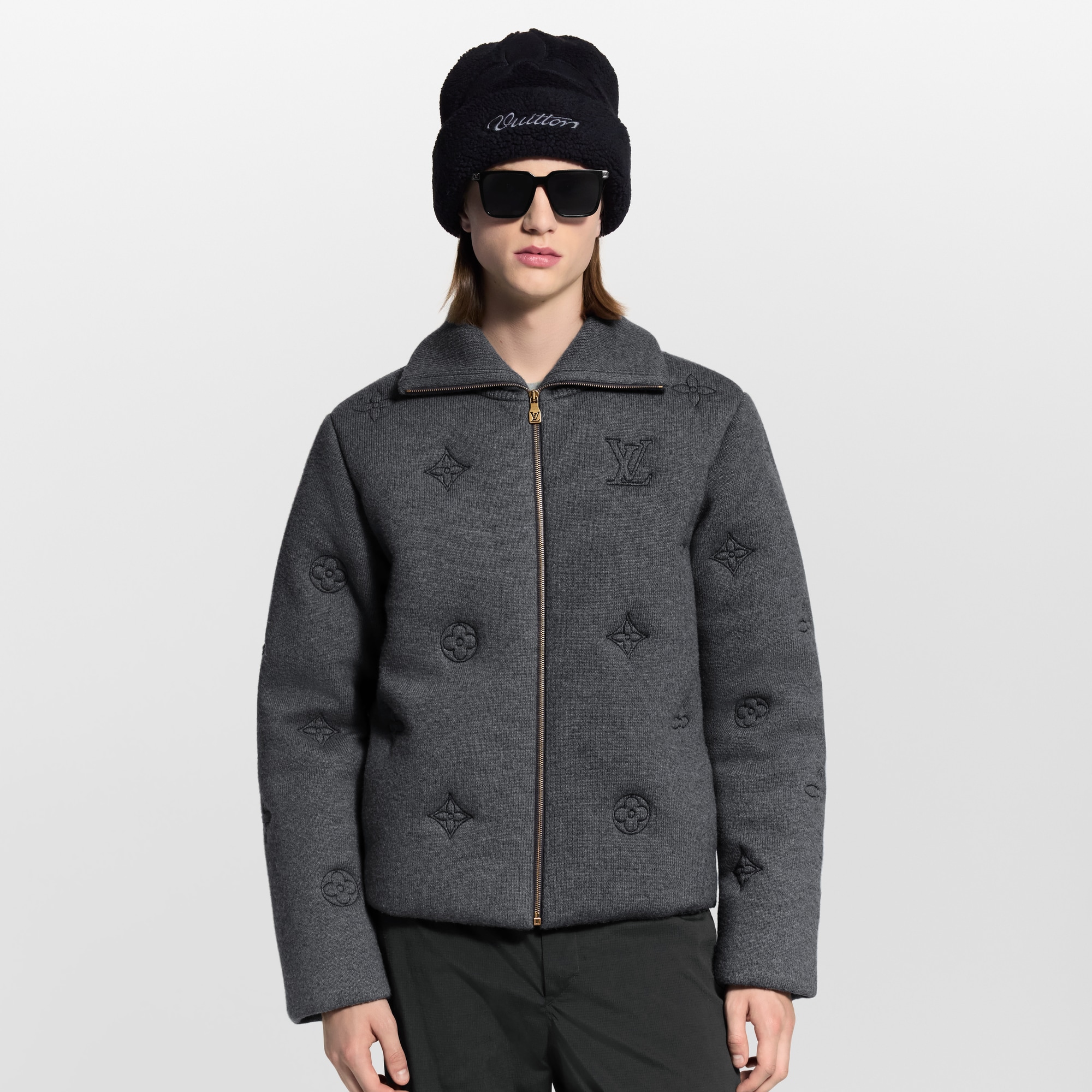 Elegant Monogram Knitted Down Blouson  in New