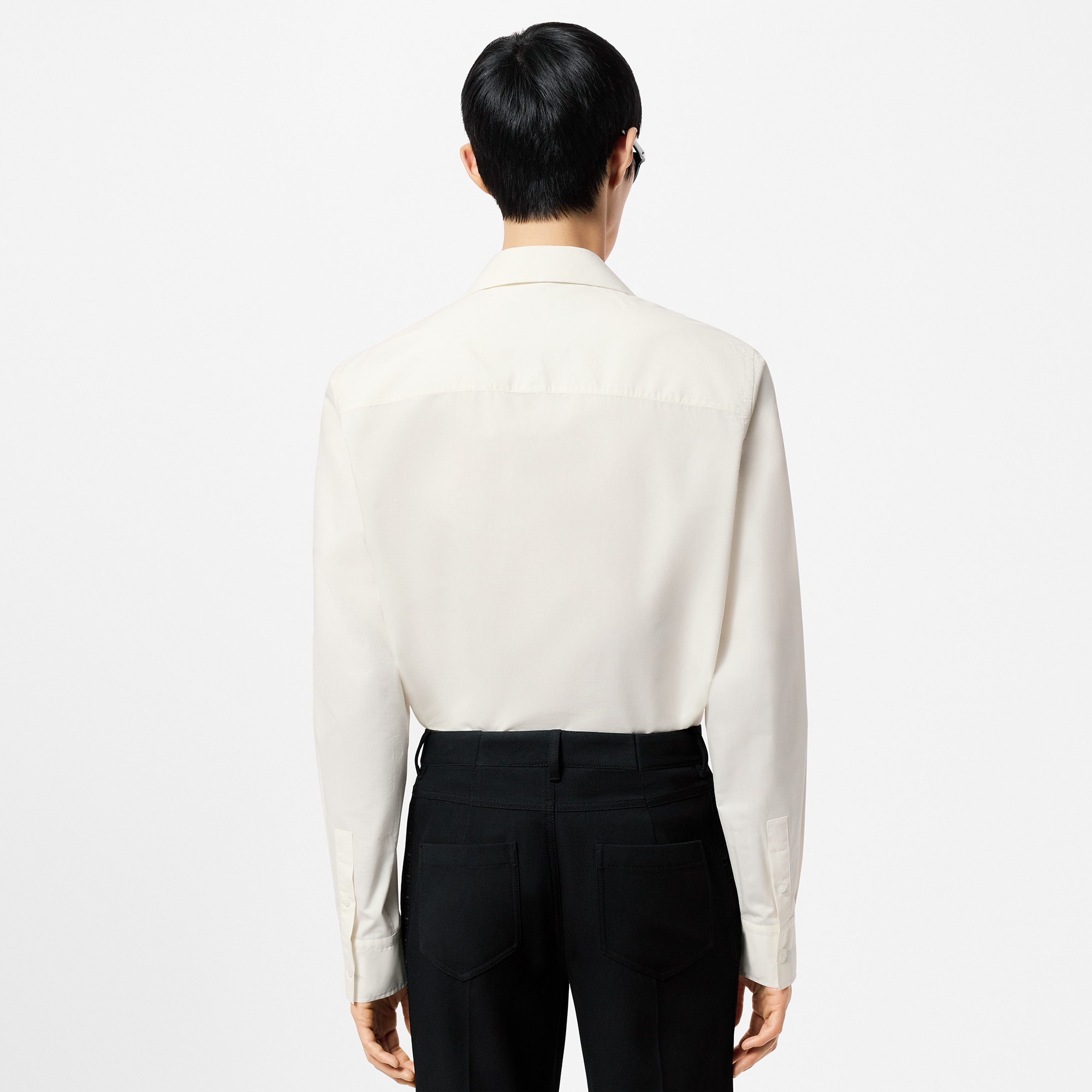 Embellished Open Collar Long-Sleeved Shirt  in Men