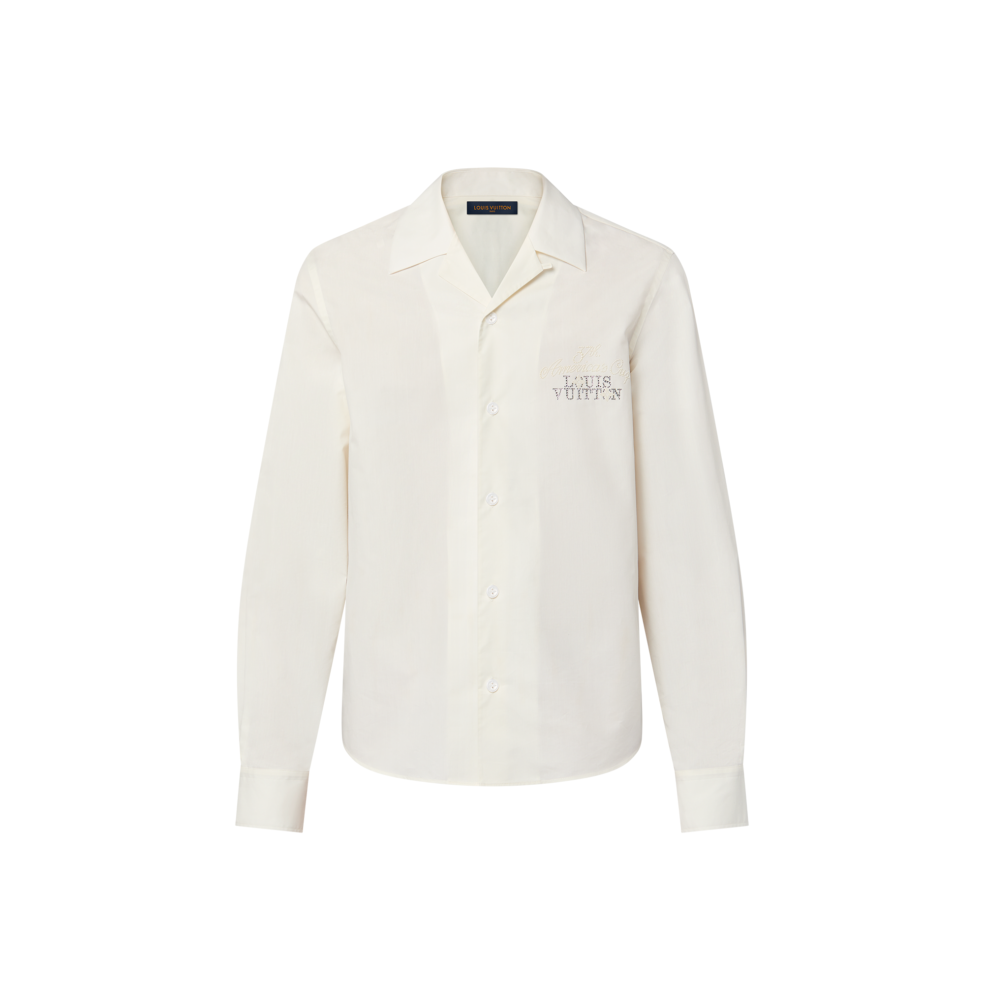 Embellished Open Collar Long-Sleeved Shirt  in Men