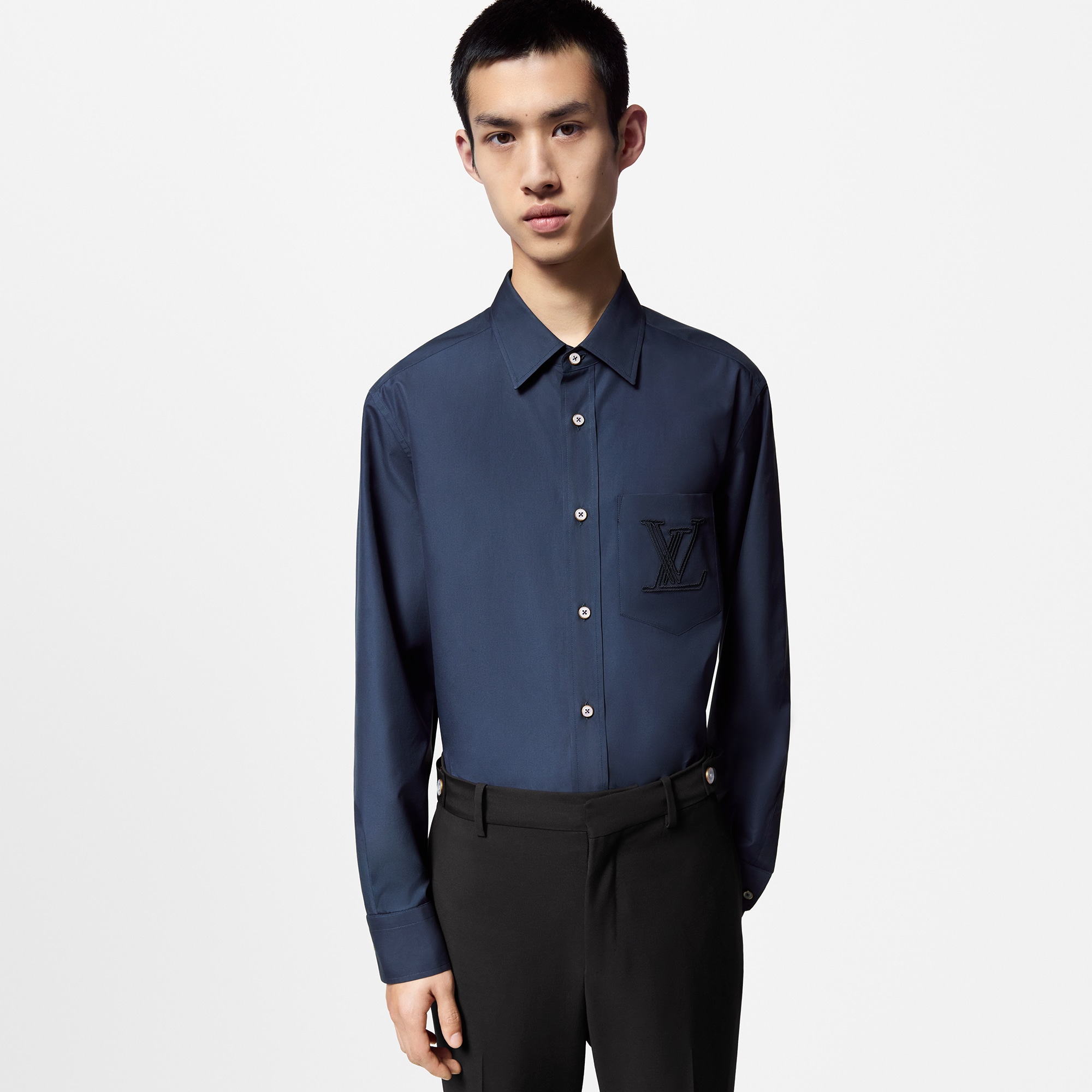 Embroidered Long-Sleeved Cotton Shirt

  in Men