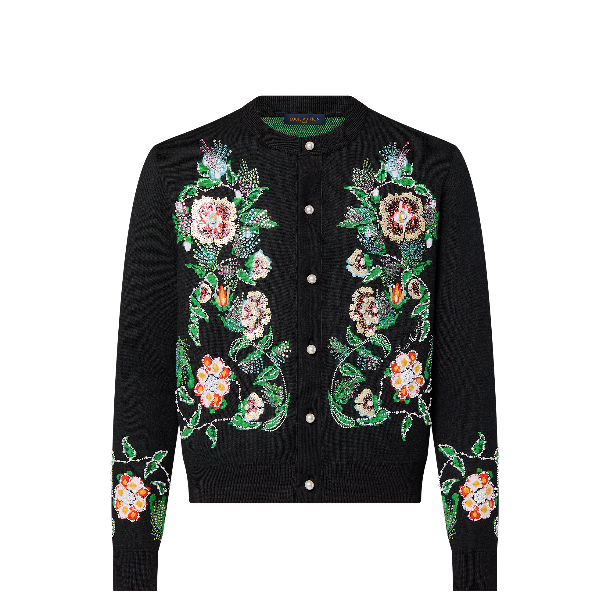 Embroidered Merino Wool Cardigan  in Men
