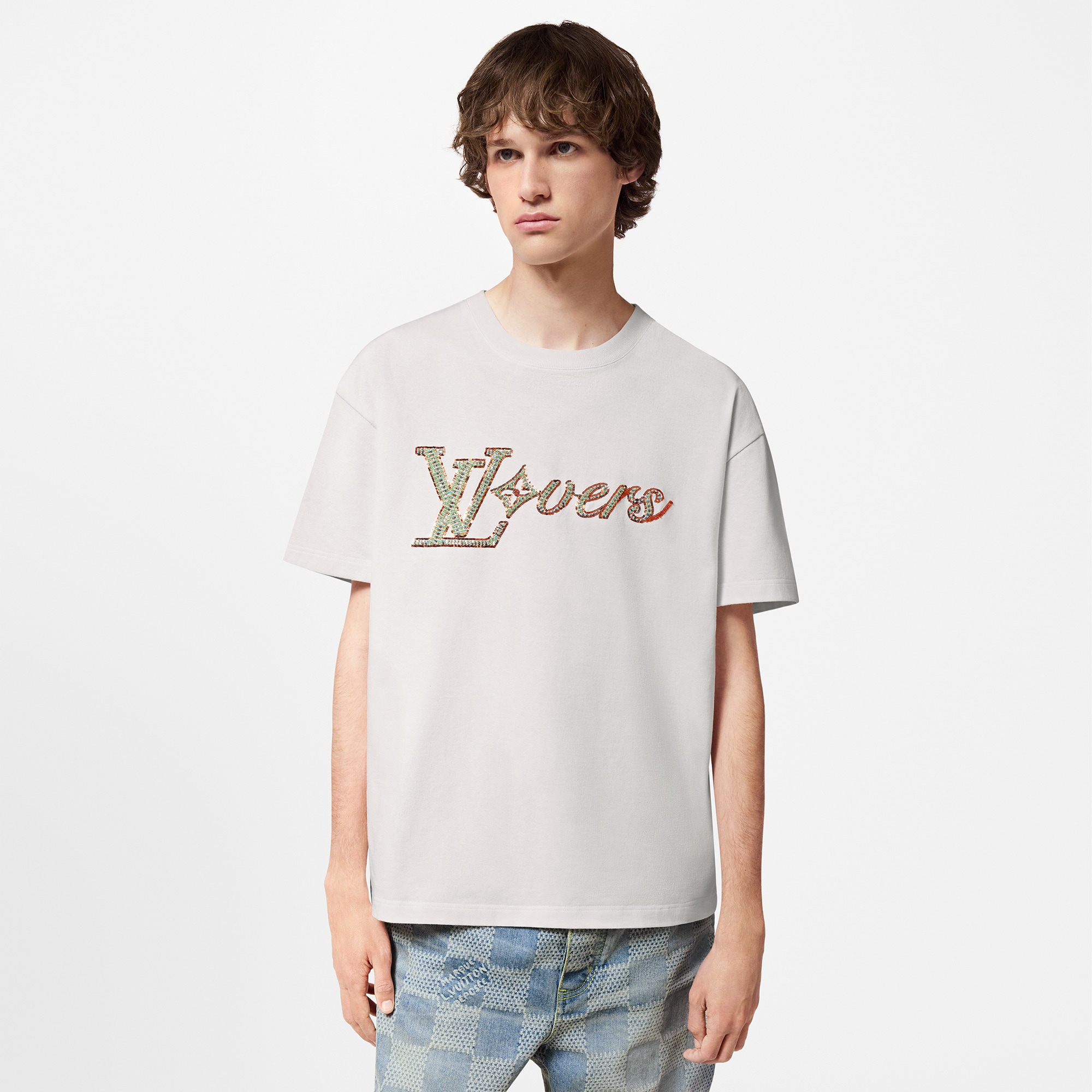 Embroidered Short-Sleeved T-Shirt  in Men