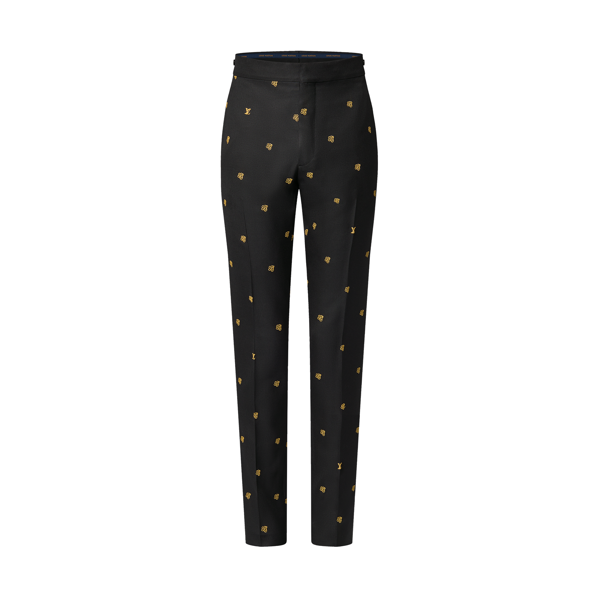 Embroidered Wool Blend Evening Cigarette Pants  in Men