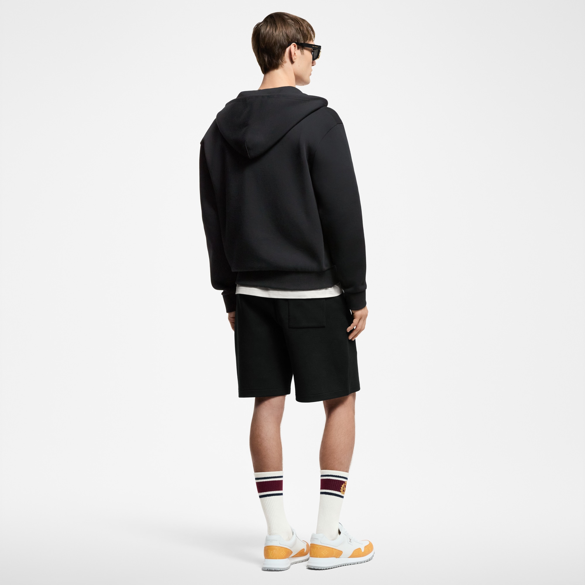 Embroidered Zipped Jersey Hoodie  in Men
