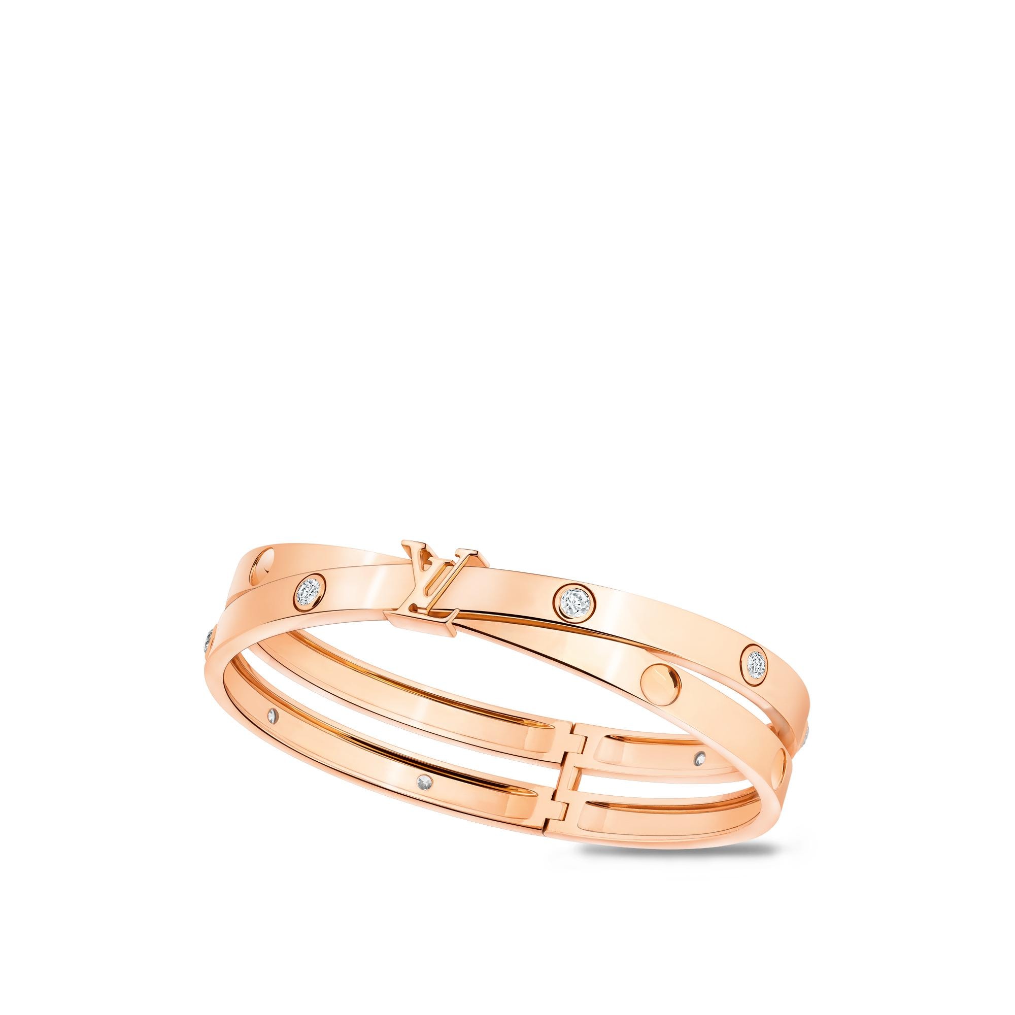 Empreinte Double Bangle, Pink Gold and Diamonds  in Jewellery