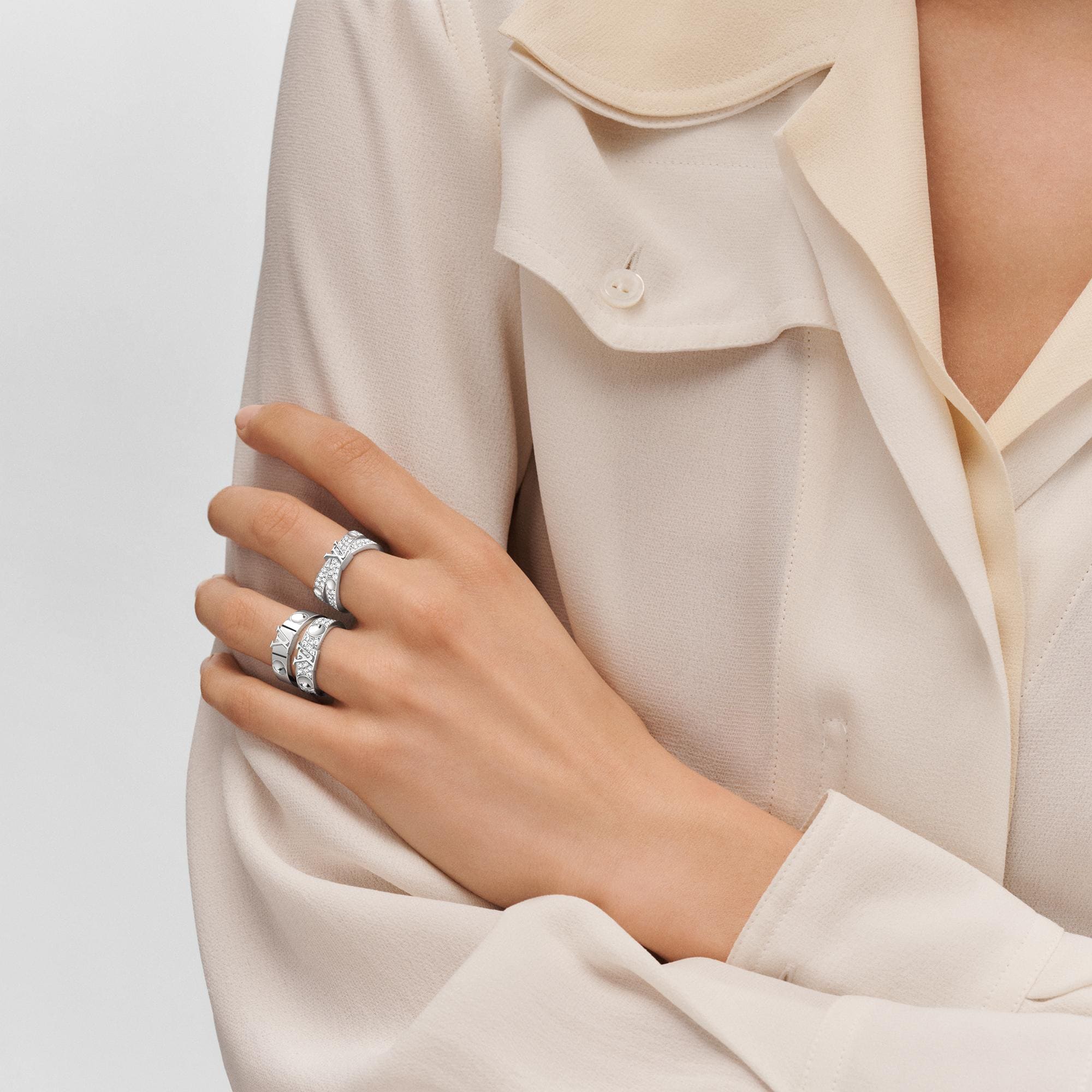 Empreinte Double Ring, White Gold and Diamonds  in Jewellery