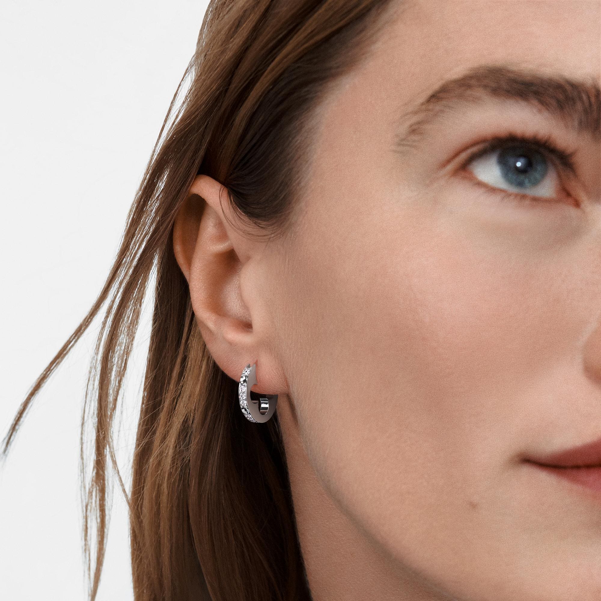 Empreinte Hoop, White Gold and Diamonds - Per Unit  in Jewellery