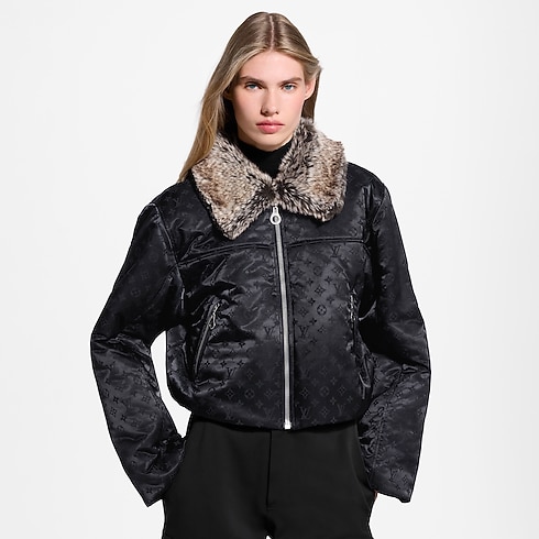 Faux Fur Collar Cropped Padded Jacket in Women's Ready-to-Wear Coats and Jackets collections by Louis Vuitton (Product zoom)