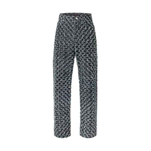 Flocked Monogram Denim Skate Pants in Men's Ready-to-Wear Denim collections by Louis Vuitton (Product zoom)