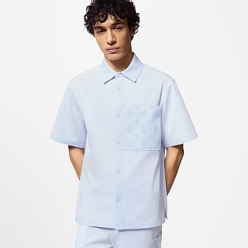 Flocked Short-Sleeved Cotton Shirt in Men's Ready-to-Wear Shirts collections by Louis Vuitton (Product zoom)