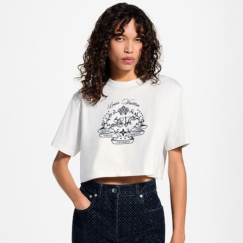Flocked Signature Crop Top
cropped view