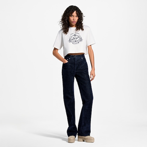 Flocked Signature Crop Top
worn view