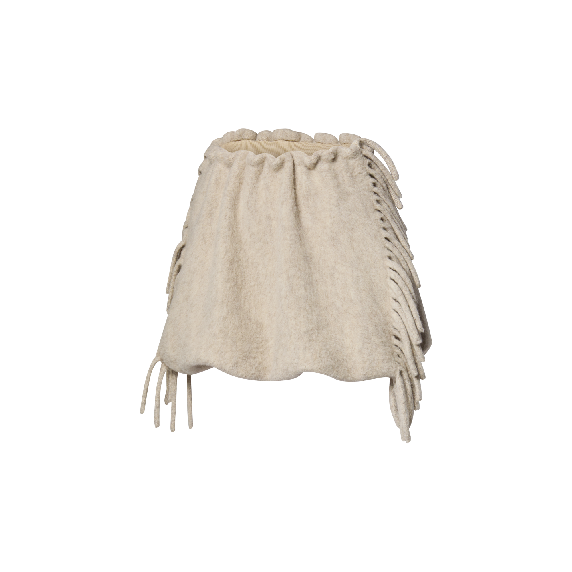 Fringed Brushed Knit Mini Skirt  in Women