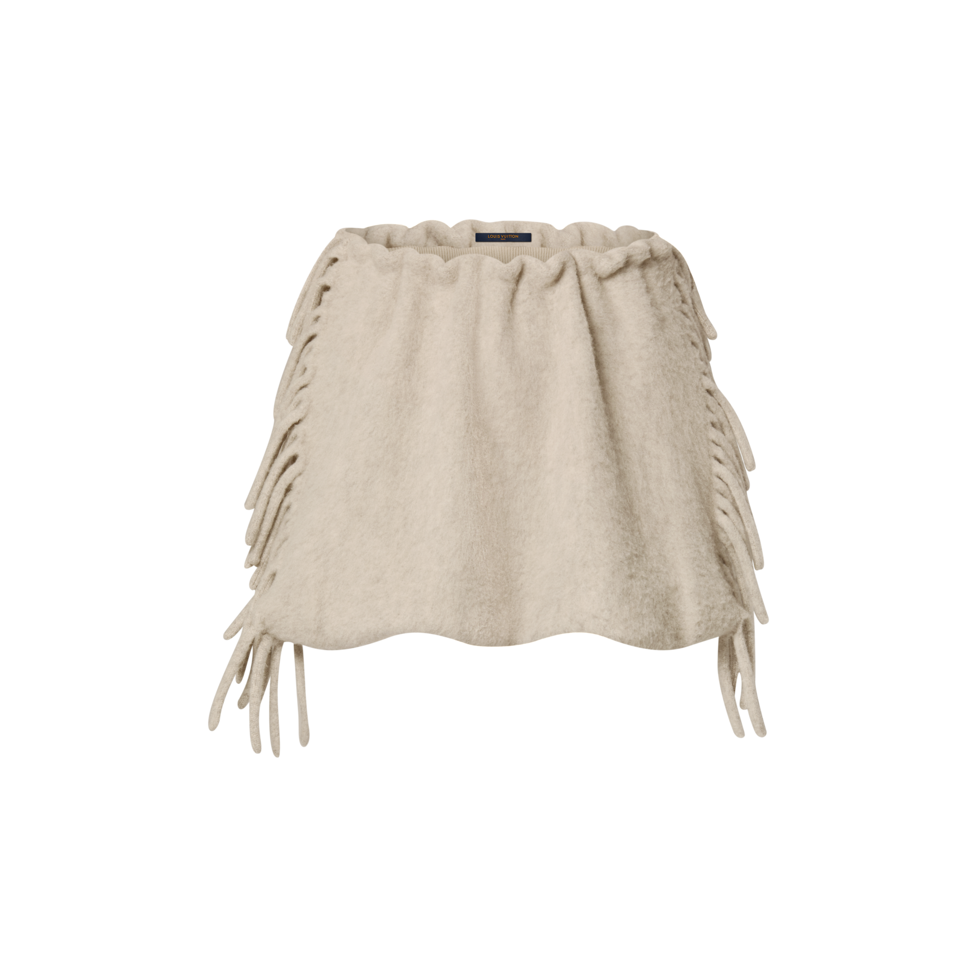 Fringed Brushed Knit Mini Skirt  in Women