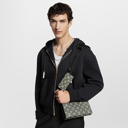 Gaston Wearable Wallet Monogram Shadow Leather in Bags and Small Leather Goods's Men Bags Newness collections by Louis Vuitton (Product zoom)