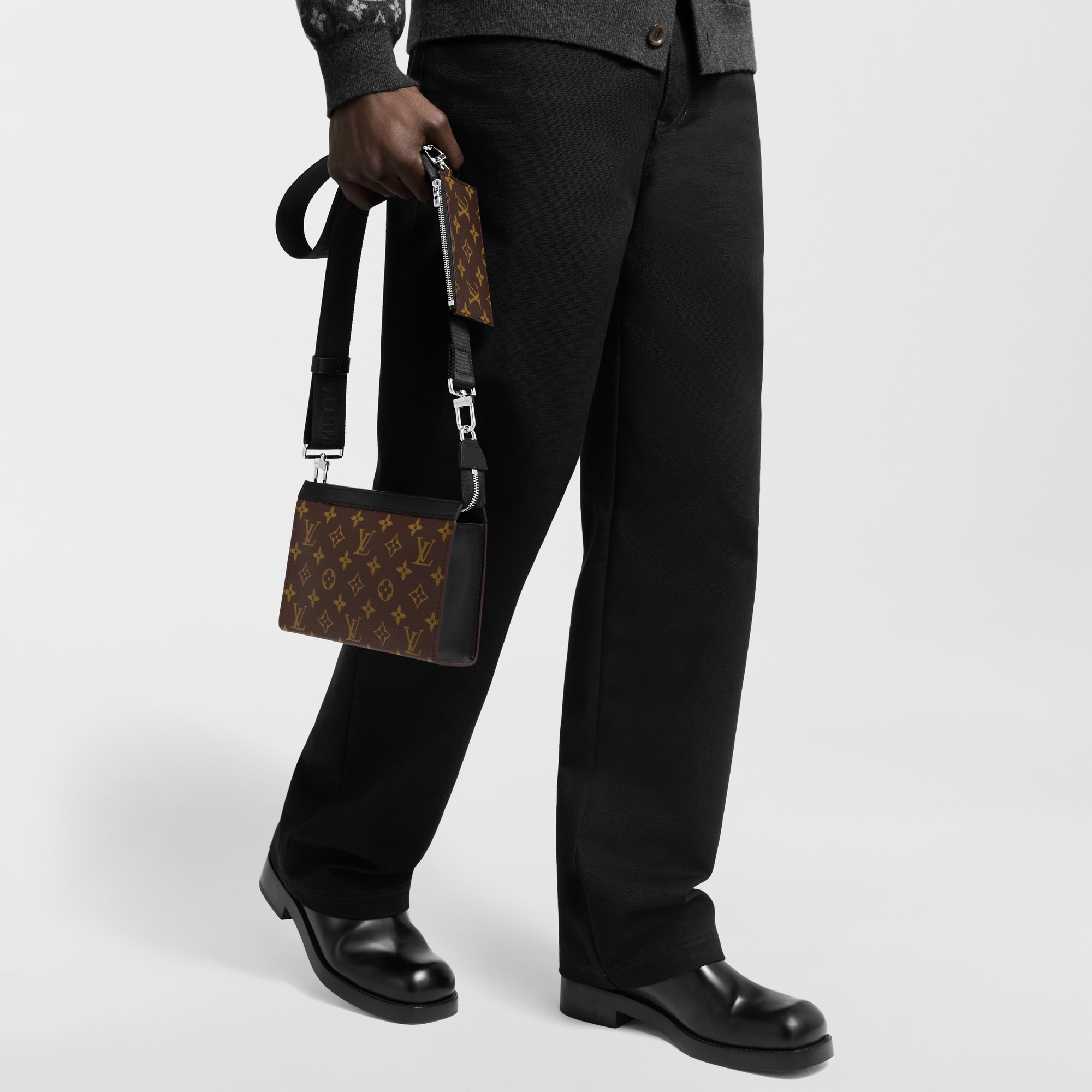 Gaston Wearable Wallet Monogram Macassar Canvas in Men