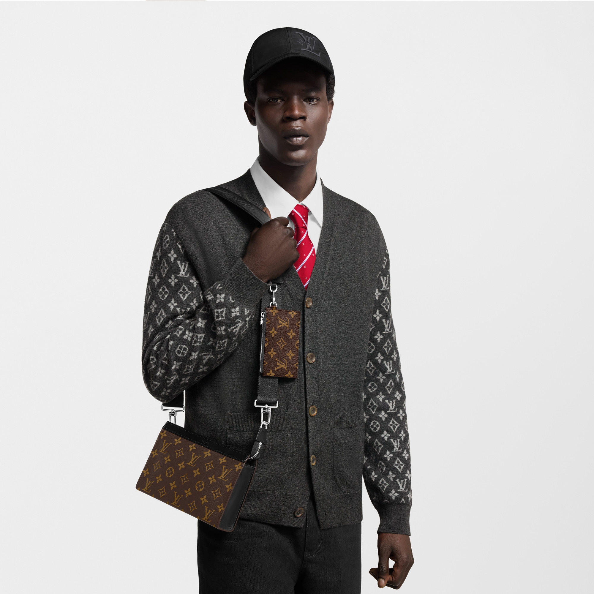 Gaston Wearable Wallet Monogram Macassar Canvas in Men