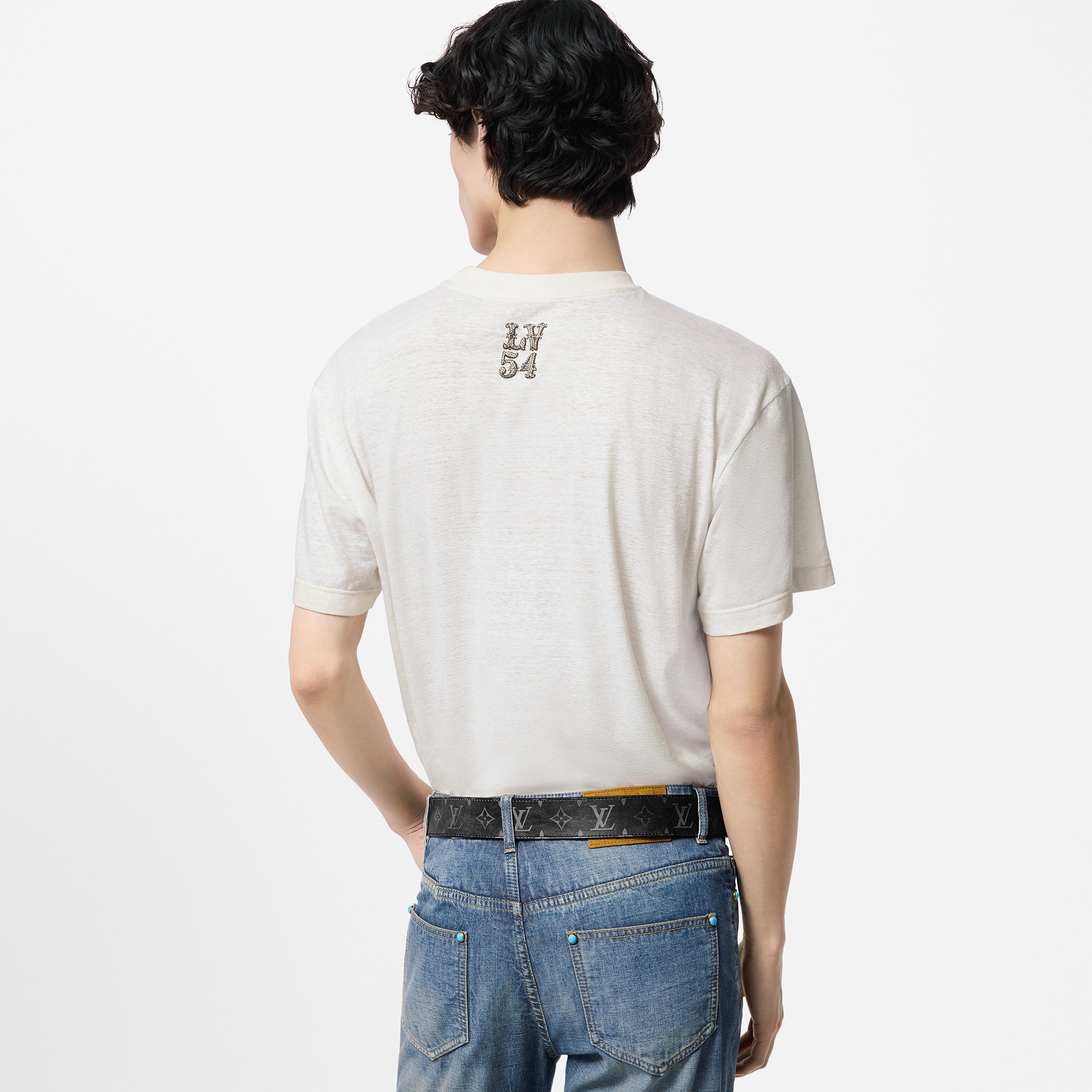 Graphic Cotton And Linen-Blend T-Shirt  in Men