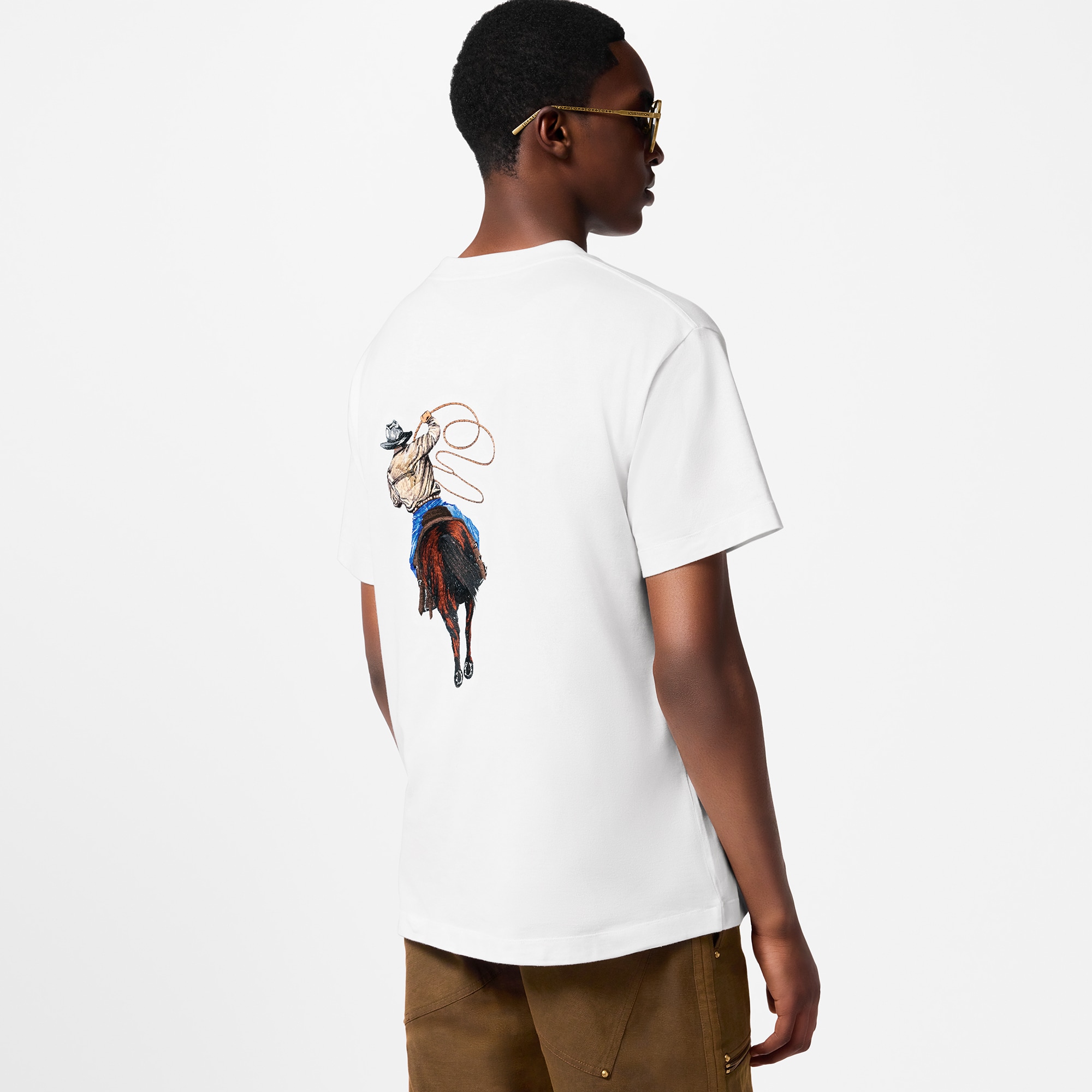 Graphic Embroidered Cotton T-Shirt  in Men