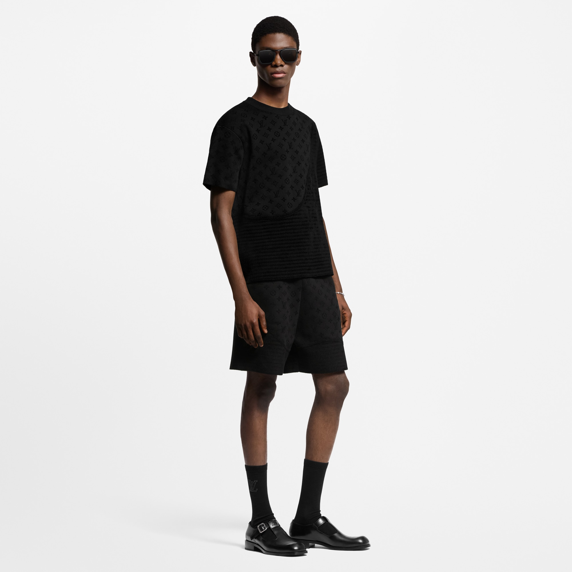 Graphic Jacquard Short-Sleeved Crewneck  in Men