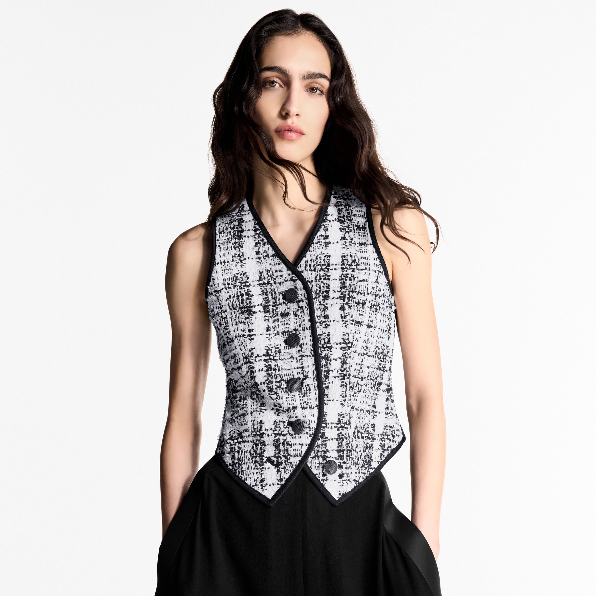 Graphic Tweed Waistcoat   in Women