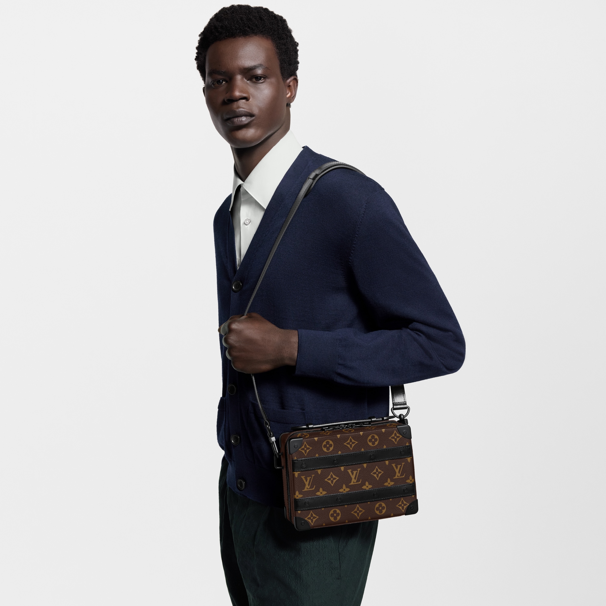 Handle Soft Trunk Monogram Macassar Canvas in Men