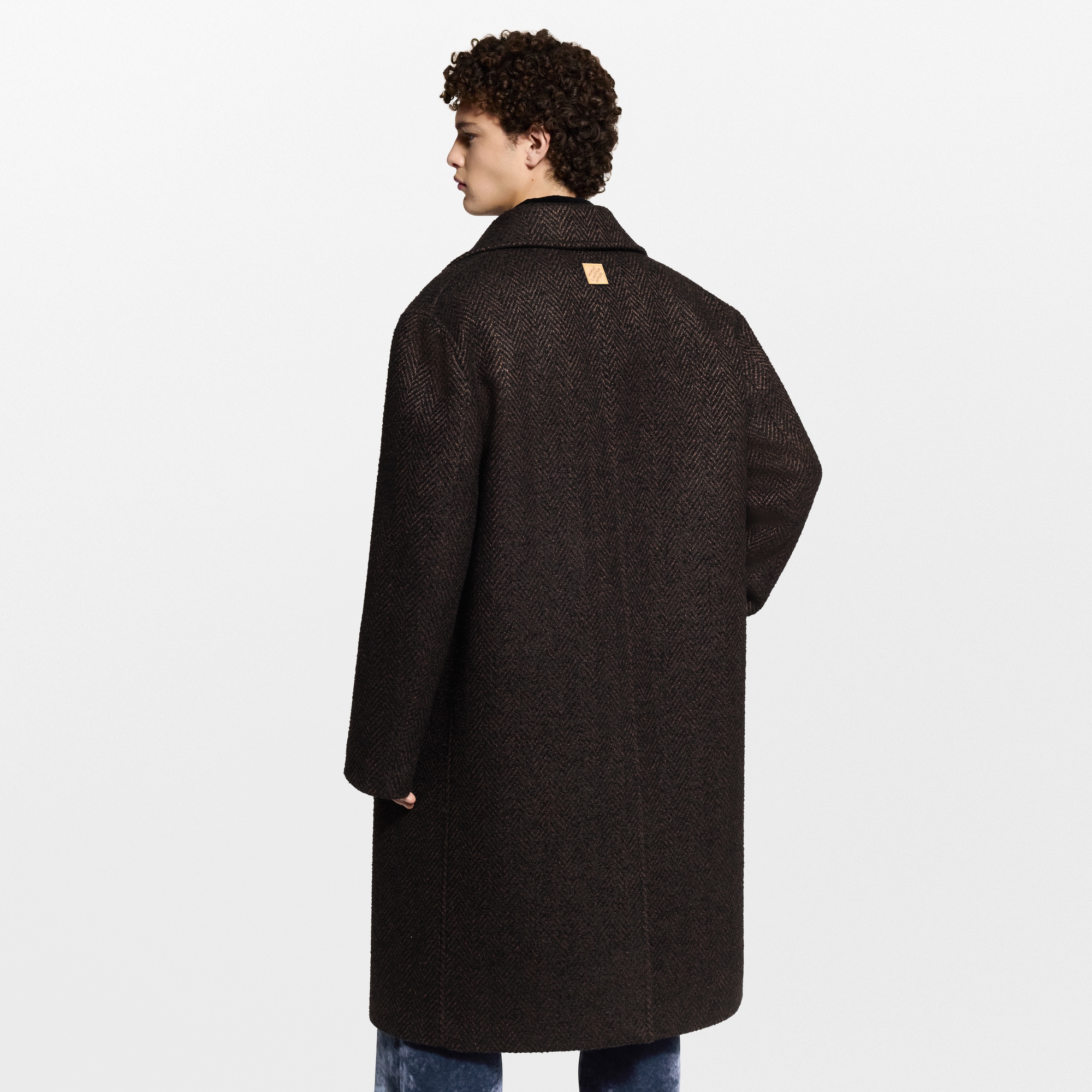 Herringbone Relaxed Coat  in Men