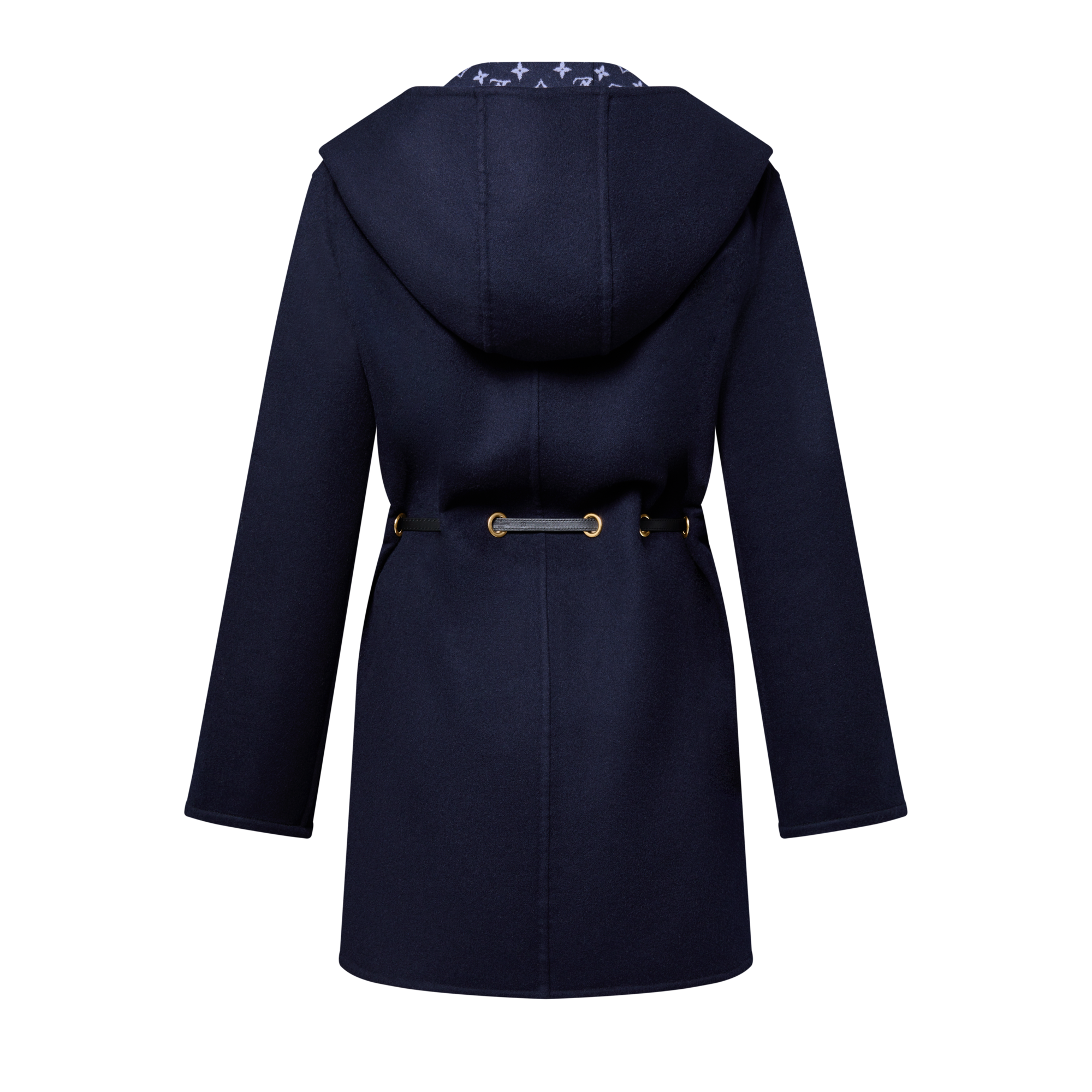 Hooded Drawstring Wrap Coat  in Women
