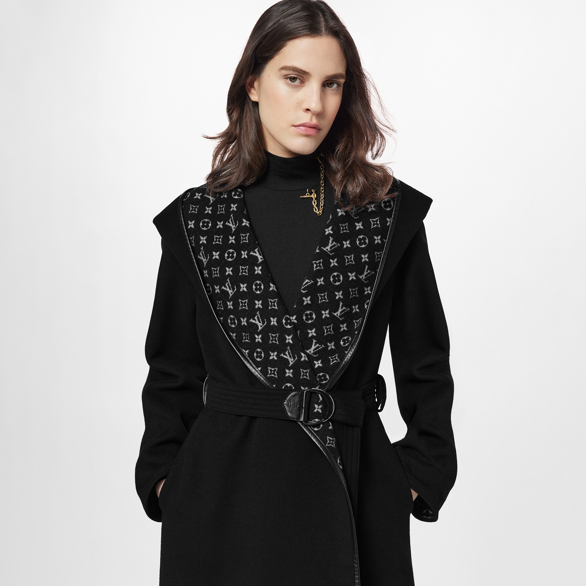 Hooded Wrap Coat  in Women