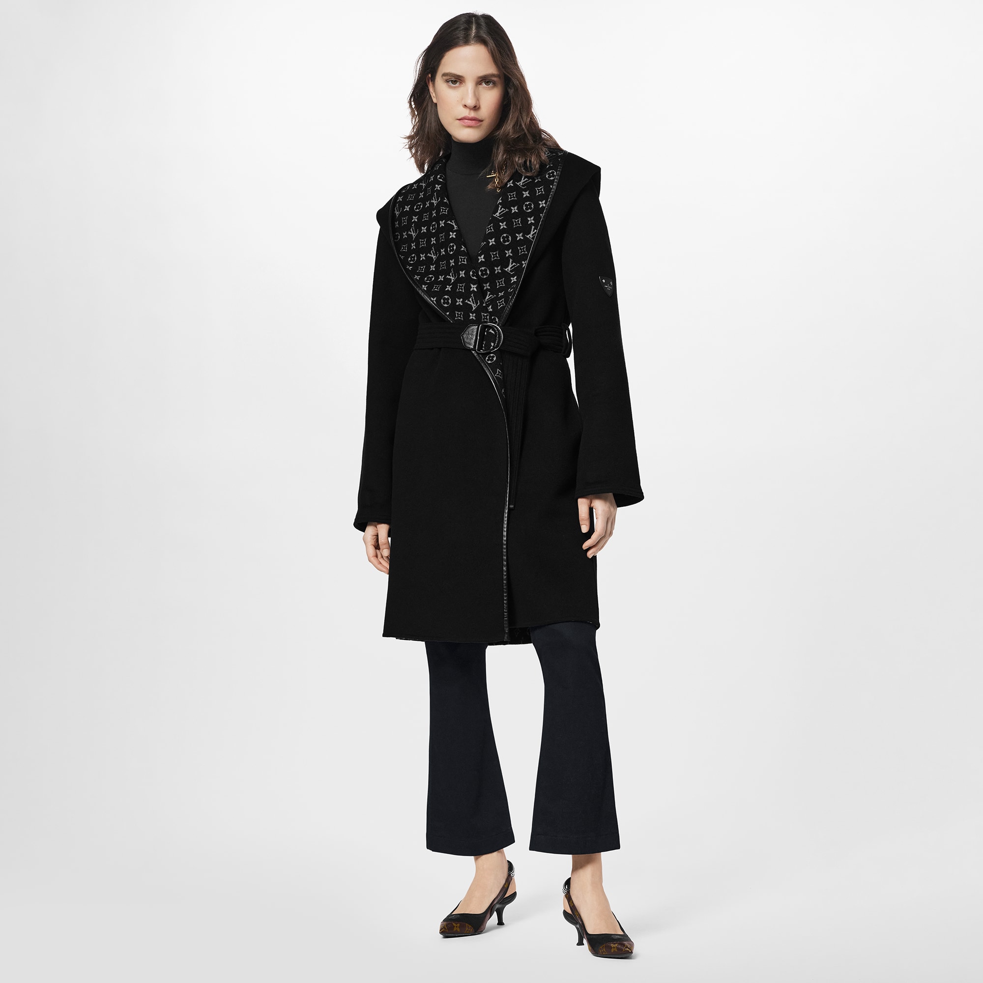Hooded Wrap Coat  in Women