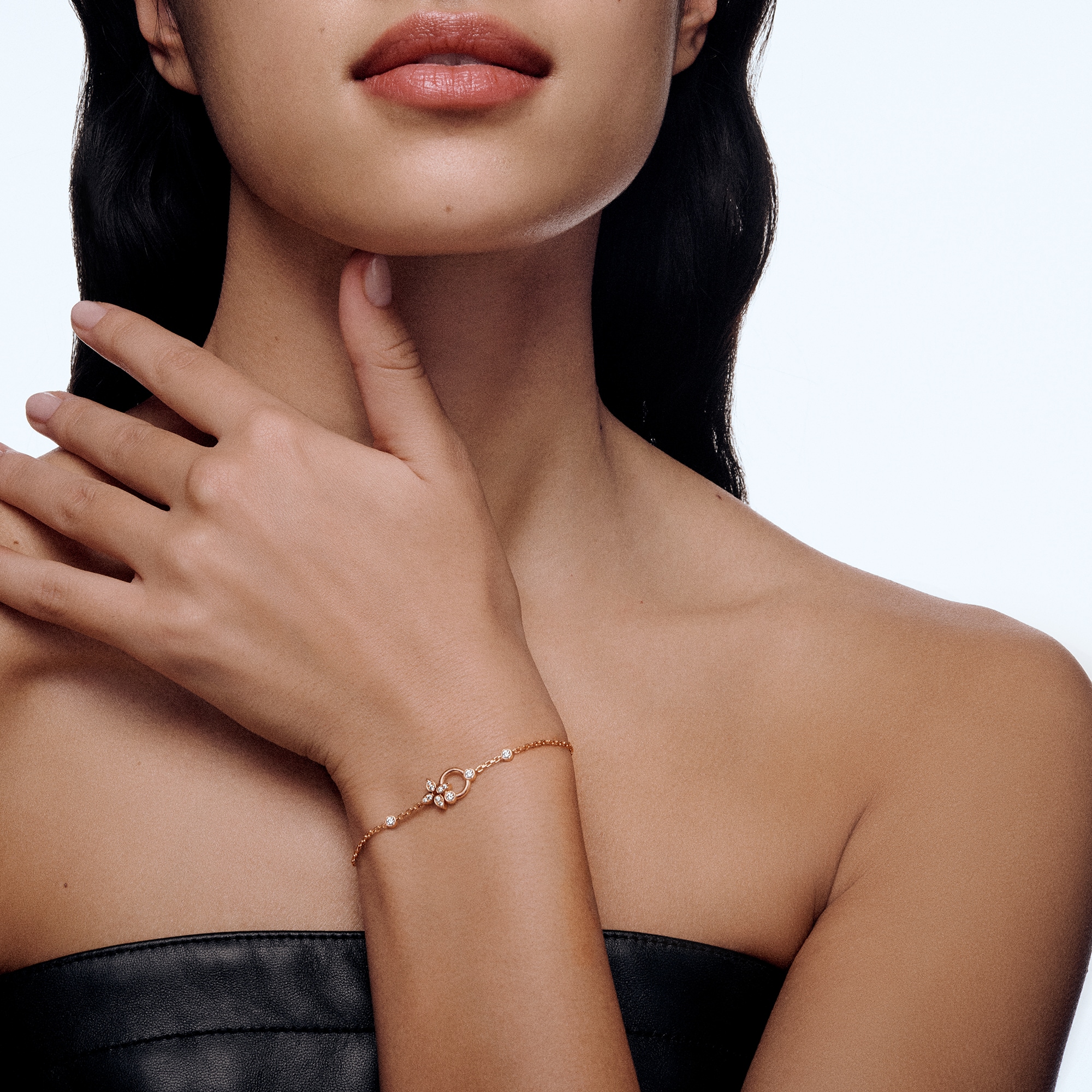 Idylle Blossom Bracelet, Pink Gold and Diamonds  in Jewellery