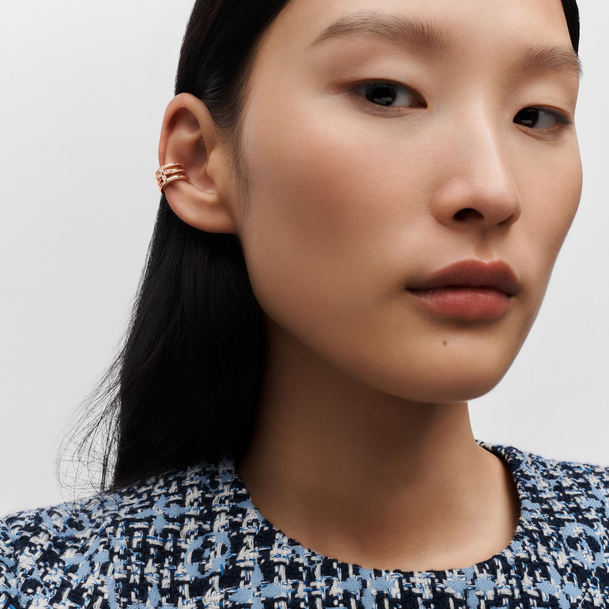 Idylle Blossom Ear Cuff, Pink Gold And Diamonds - Per Unit  in Jewellery