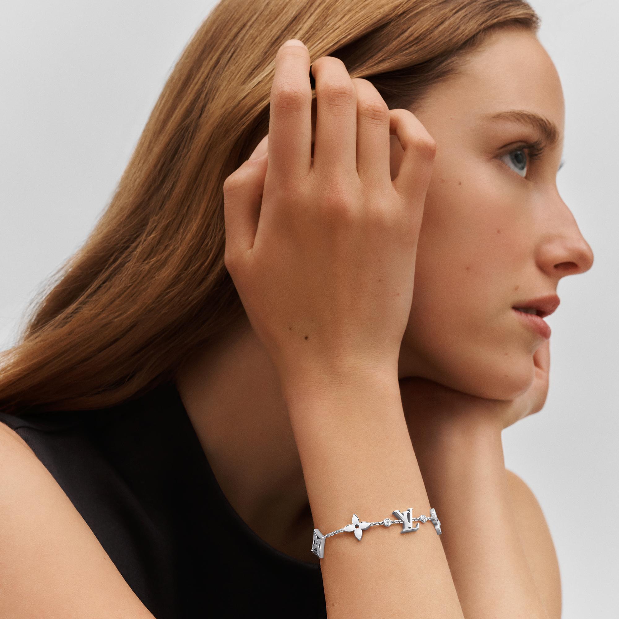 Idylle Blossom Monogram Bracelet, White Gold and Diamonds  in Jewellery