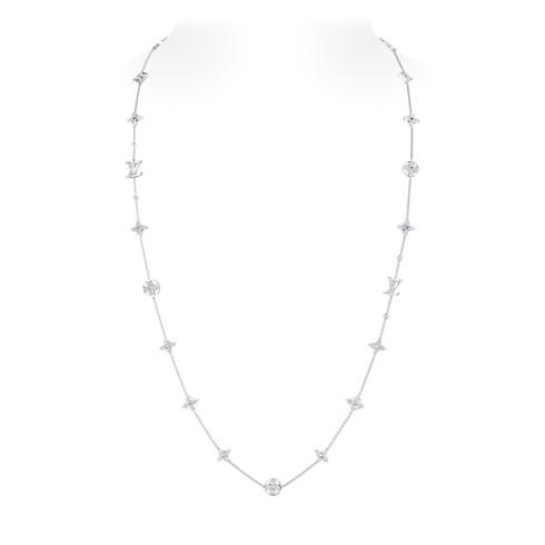 Idylle Blossom Multi-Motif Long Necklace, White Gold and Diamonds in Jewellery's Categories Necklaces and Pendants collections by Louis Vuitton (Product zoom)
