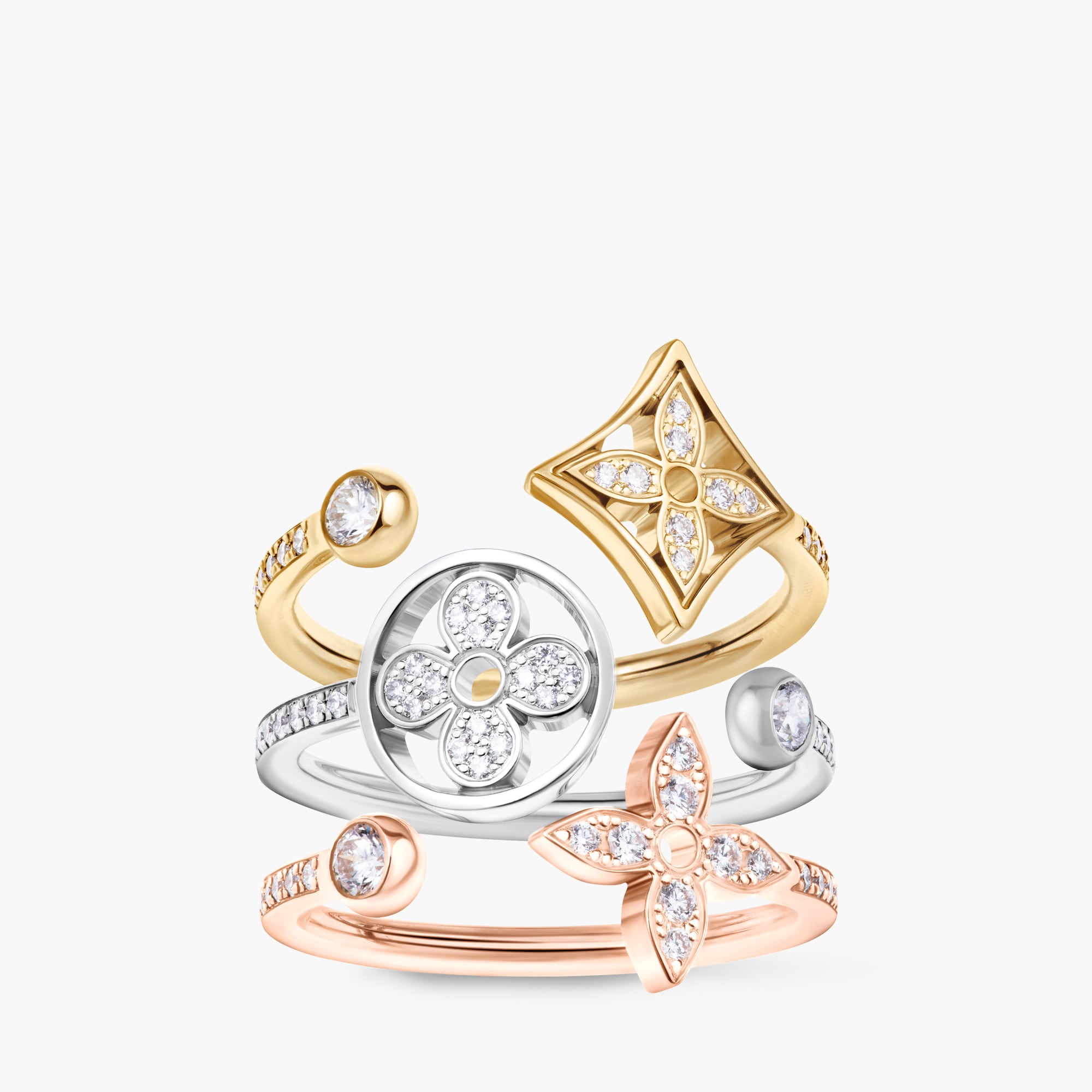Idylle Blossom Paved Ring, Golds And Diamonds Categories