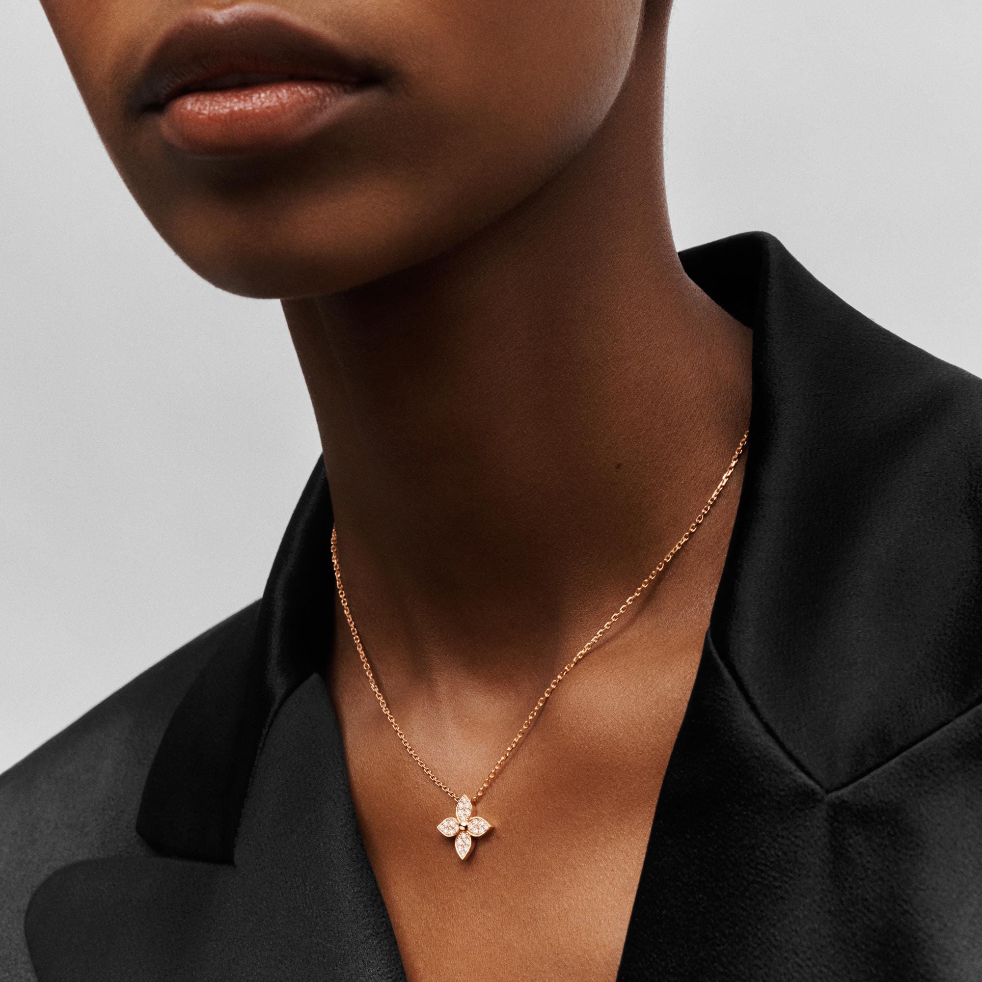 Idylle Blossom Pendant, Pink Gold And Diamonds  in Jewellery