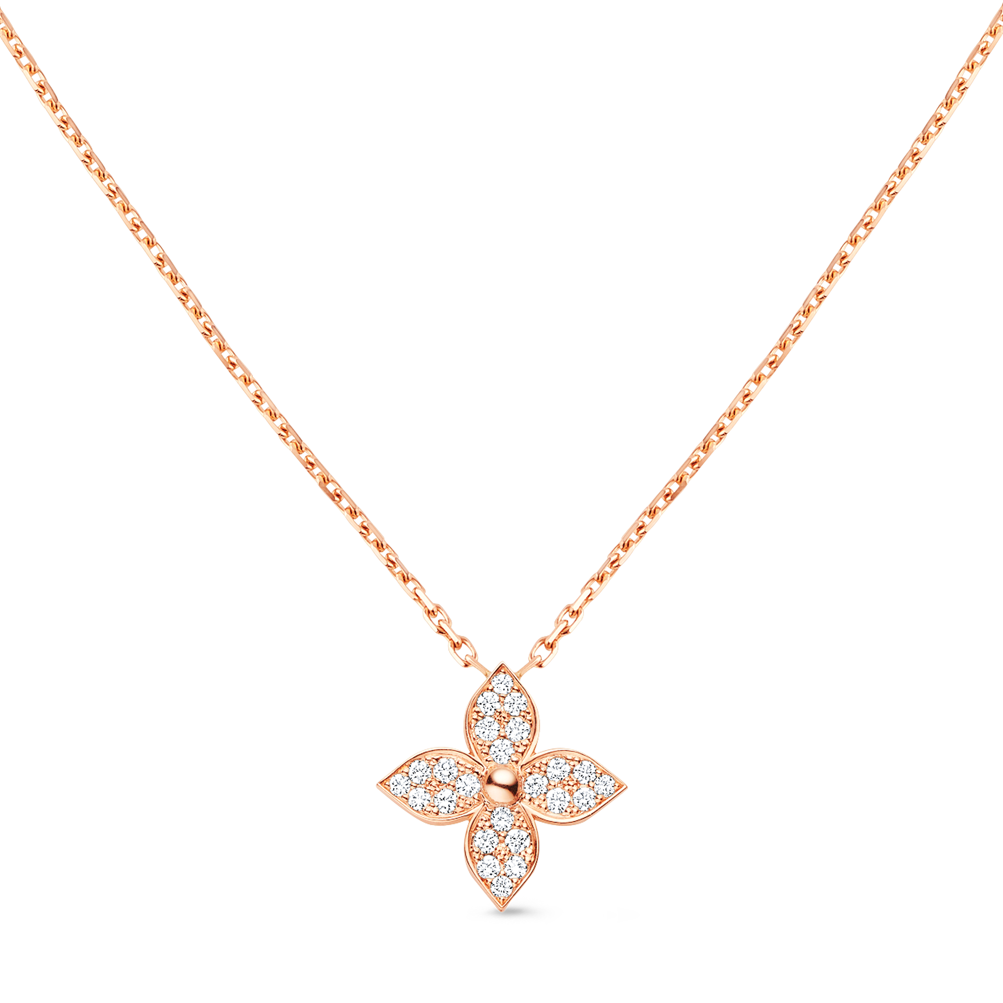Idylle Blossom Pendant, Pink Gold And Diamonds  in Jewellery