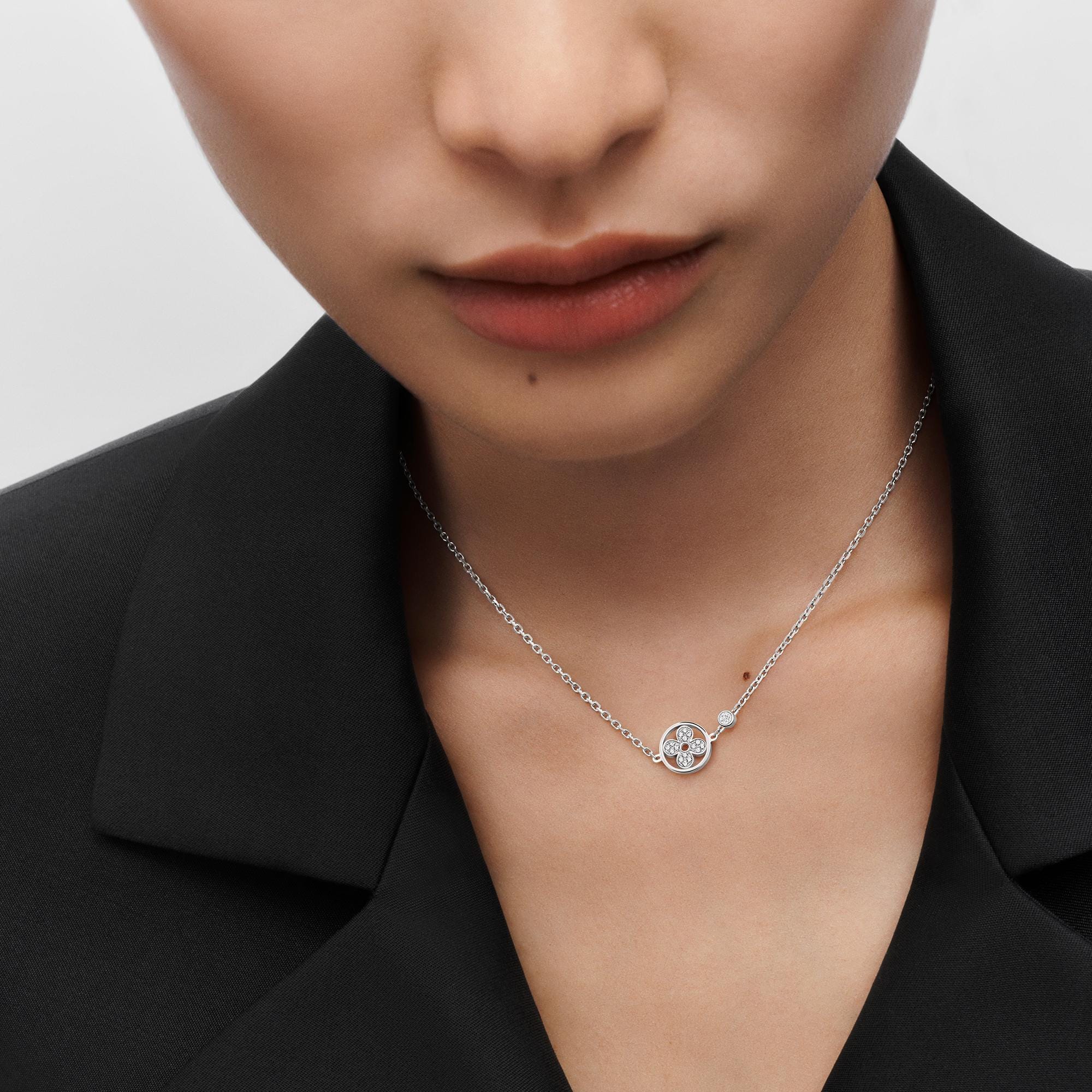 Idylle Blossom Pendant, White Gold And Diamonds  in Jewellery
