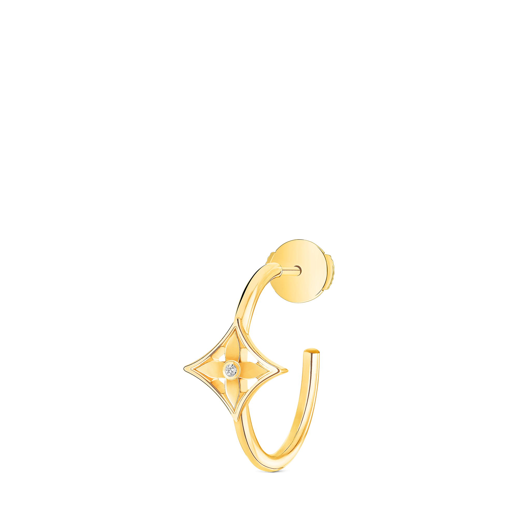 Idylle Blossom Small Hoop, Yellow Gold And Diamond - Per Unit  in Jewellery