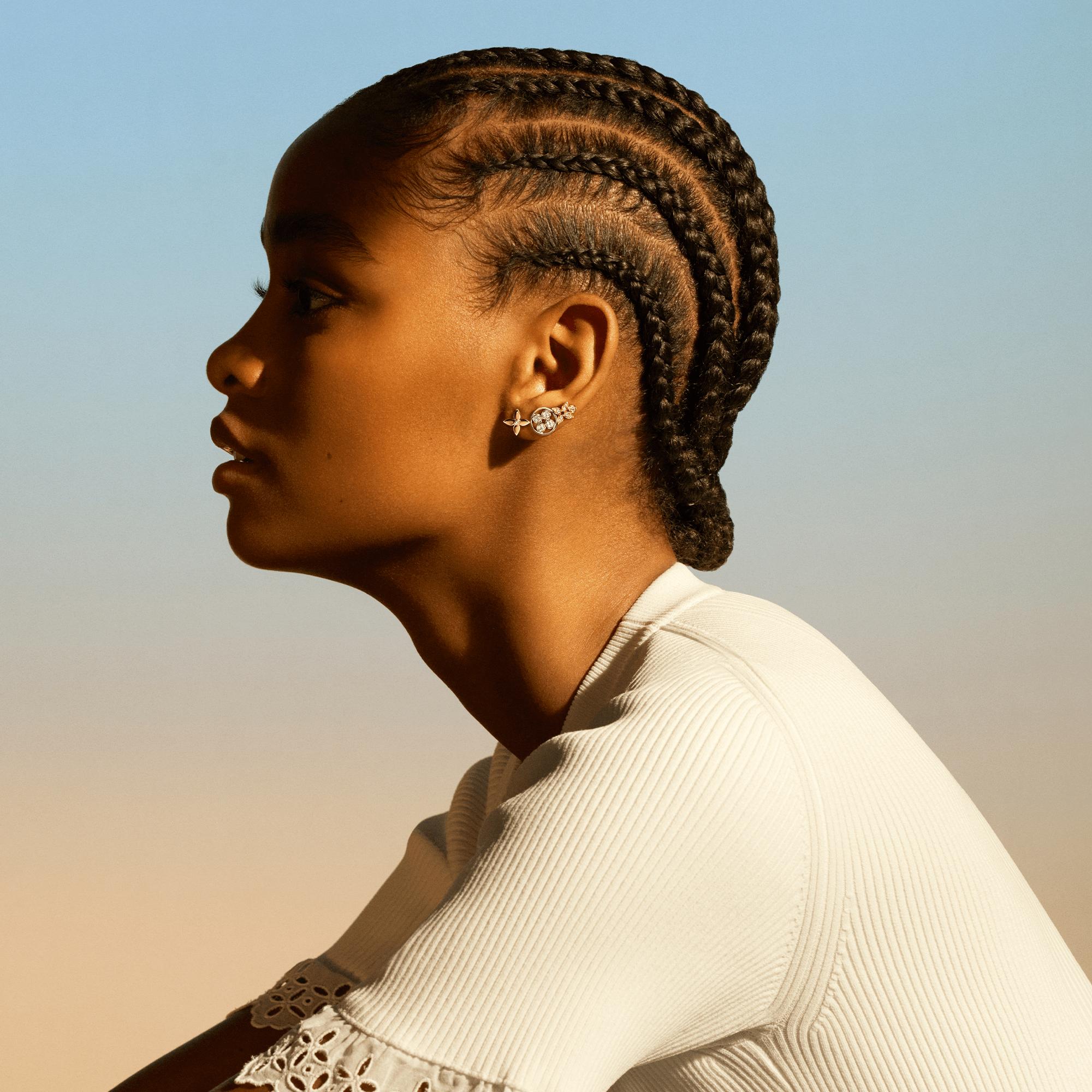 Idylle Blossom Studs, 3 Golds And Diamonds  in Jewellery