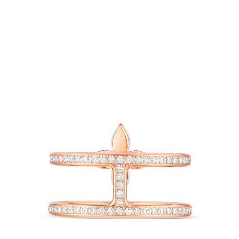 Idylle Blossom Two-Row Ring, Pink Gold And Diamonds in Jewellery's Categories All Fine Jewellery collections by Louis Vuitton (Product zoom)