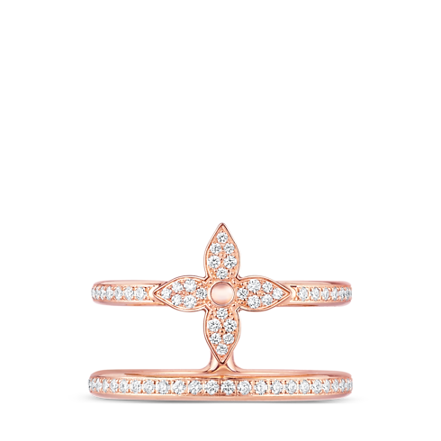 Idylle Blossom Two-Row Ring, Pink Gold And Diamonds in Jewellery's Categories All Fine Jewellery collections by Louis Vuitton (Product zoom)