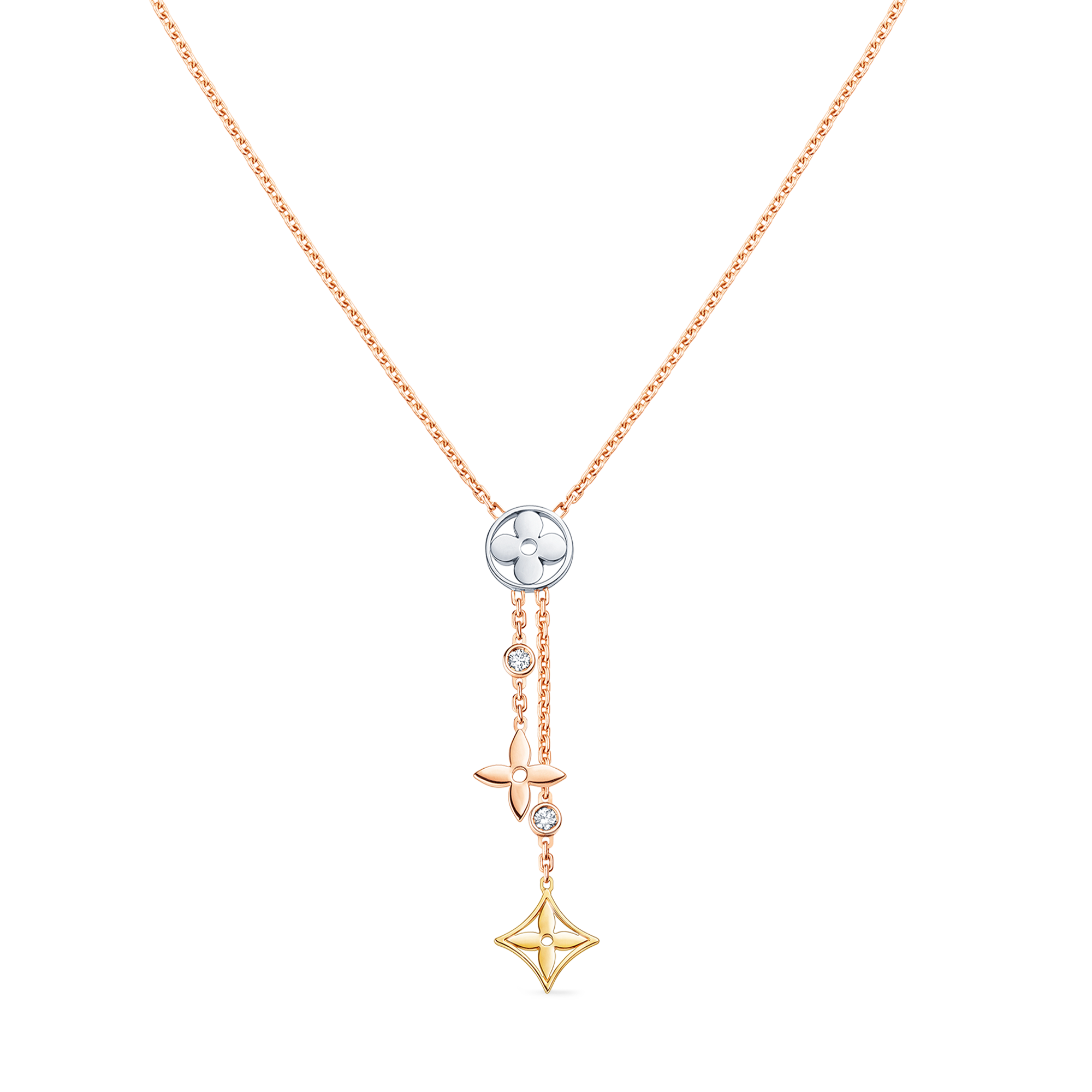 Idylle Blossom Y Pendant, 3 Gold and Diamonds  in Jewellery